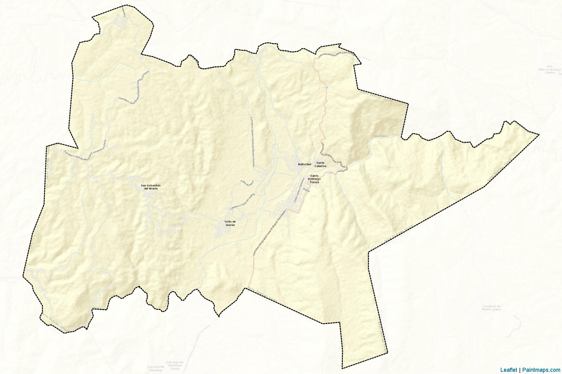 Muestras de recorte de mapas Santo Domingo Tonalá (Oaxaca)-2