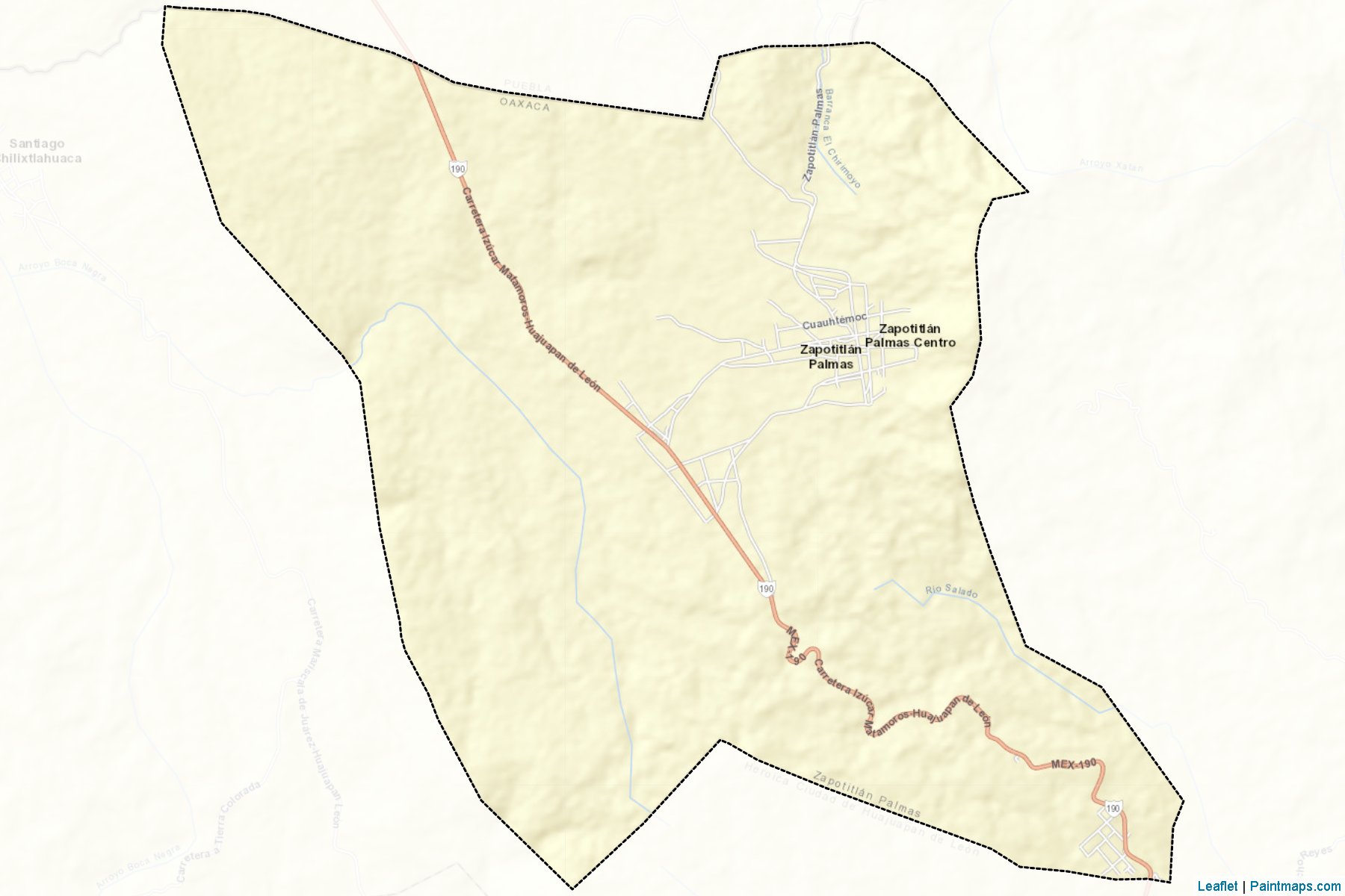 Zapotitlán Palmas (Oaxaca) Map Cropping Samples-2