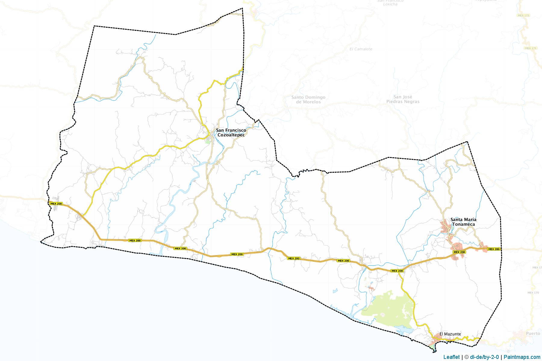 Muestras de recorte de mapas Santa María Tonameca (Oaxaca)-1