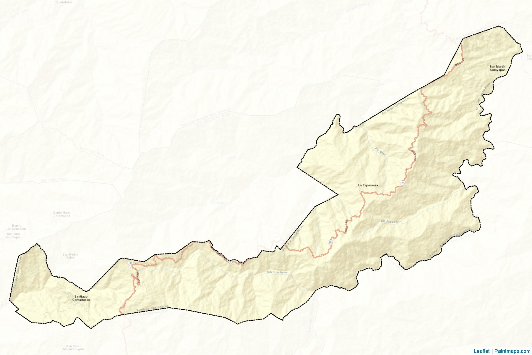 Santiago Comaltepec (Oaxaca) Map Cropping Samples-2