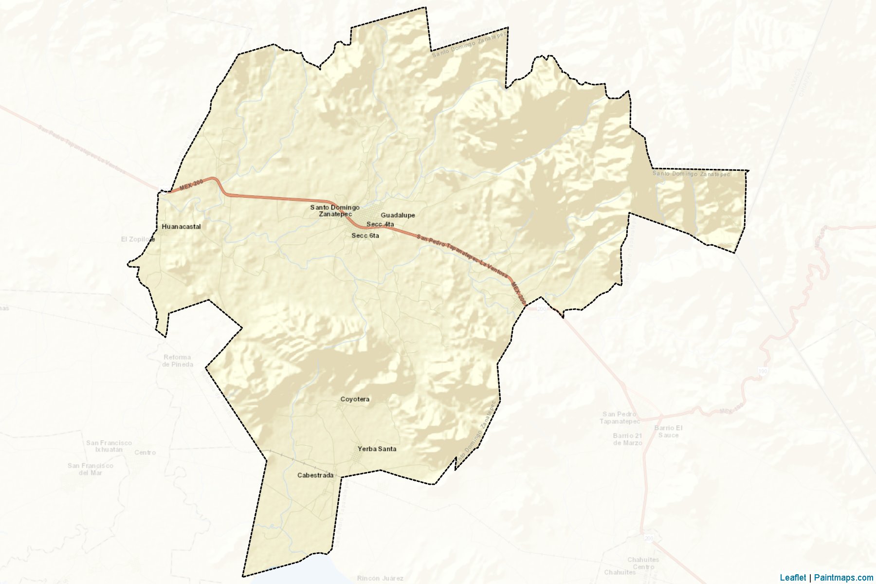 Santo Domingo Zanatepec (Oaxaca) Map Cropping Samples-2