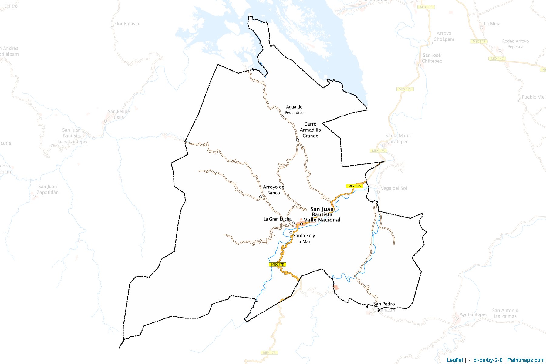 Muestras de recorte de mapas San Juan Bautista Valle Nacional (Oaxaca)-1