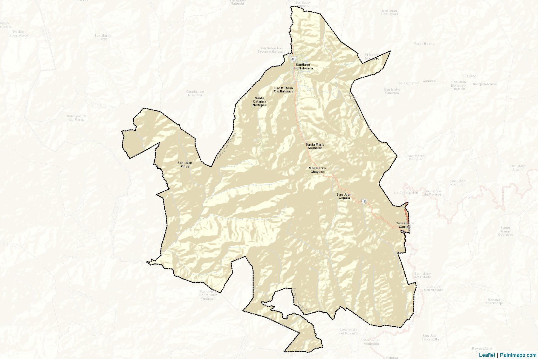 Santiago Juxtlahuaca (Oaxaca) Haritası Örnekleri-2