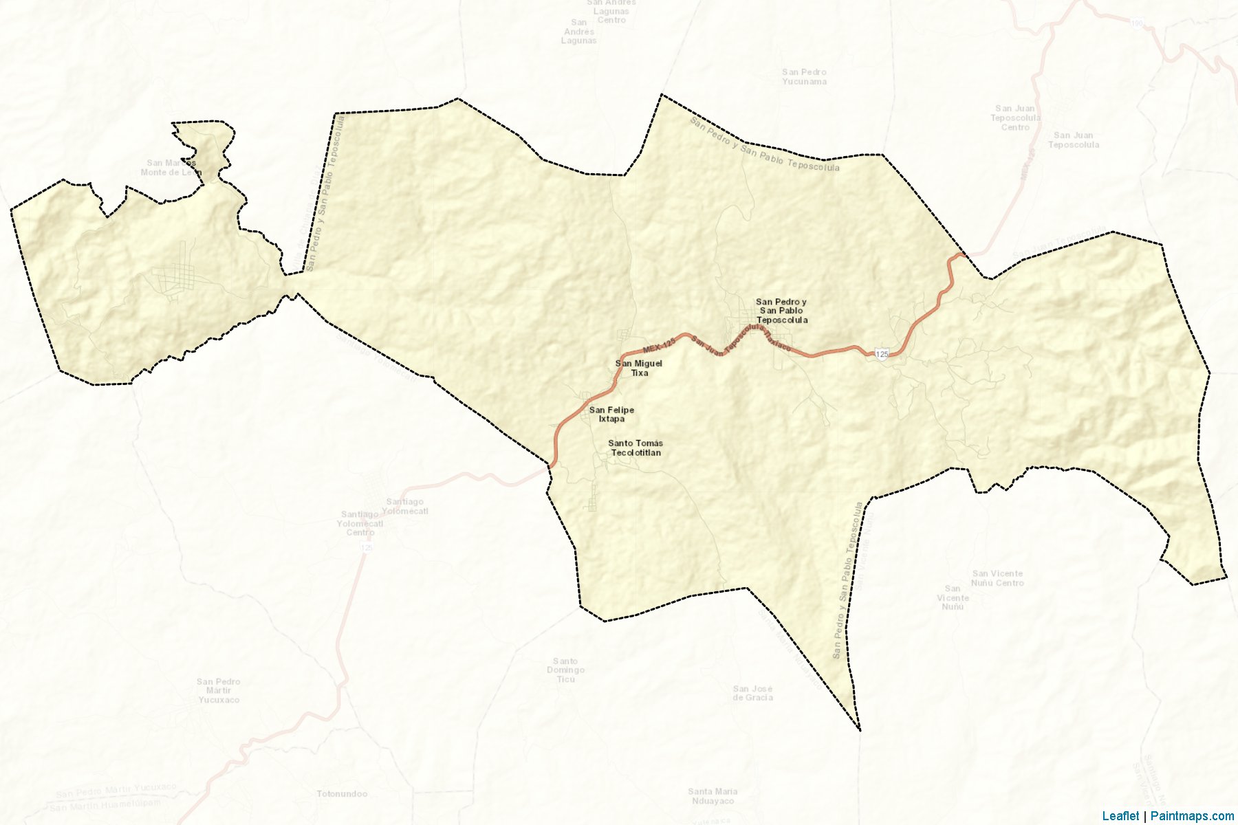 San Pedro y San Pablo Teposcolula (Oaxaca) Map Cropping Samples-2