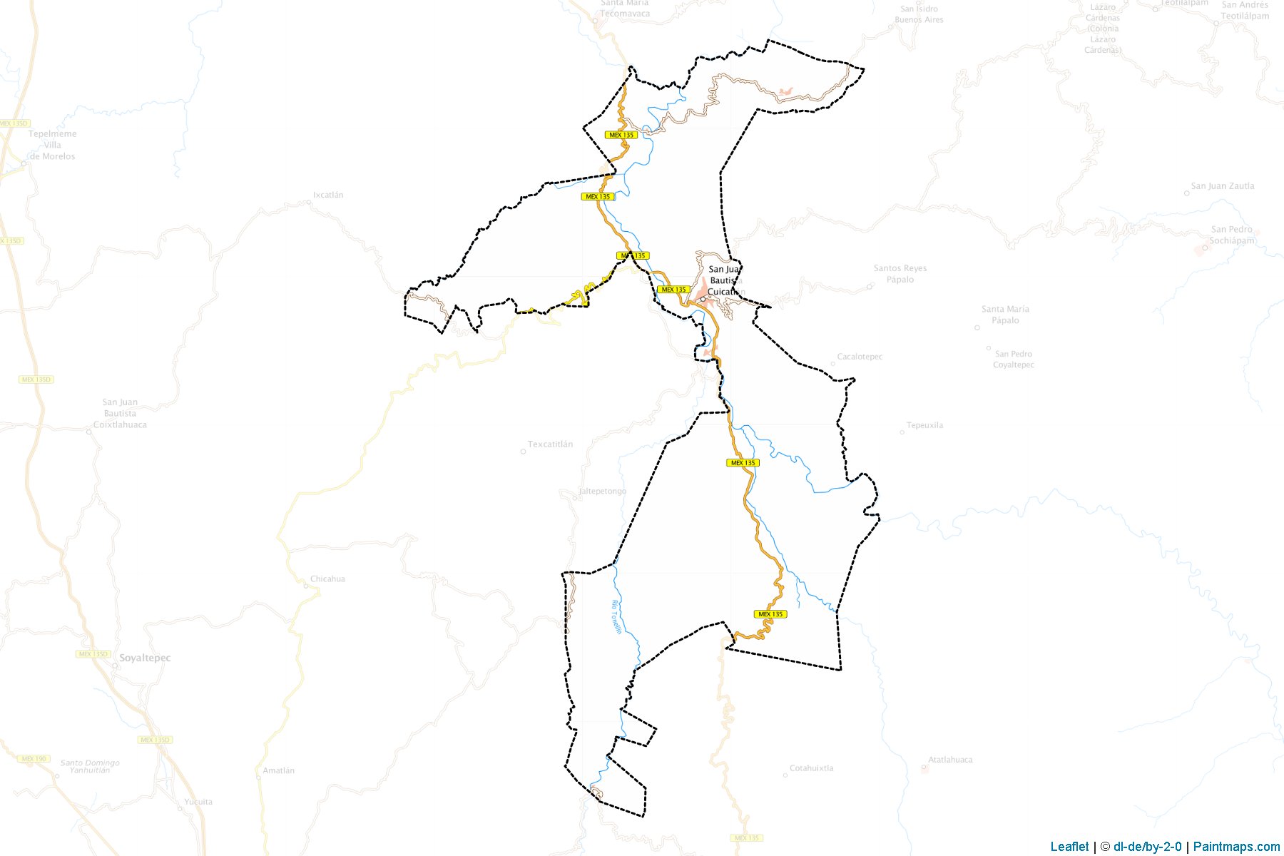 Muestras de recorte de mapas San Juan Bautista Cuicatlán (Oaxaca)-1