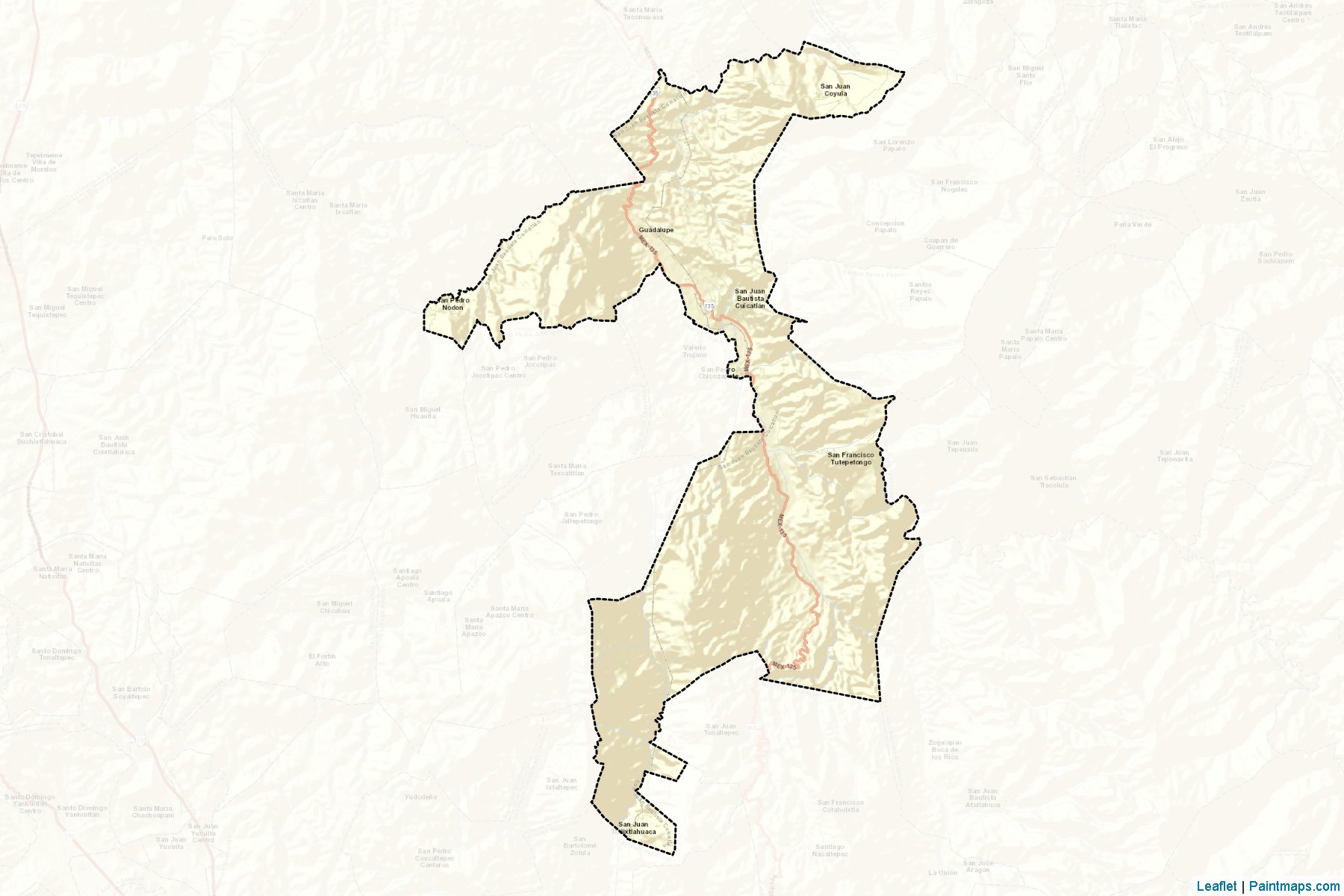 Muestras de recorte de mapas San Juan Bautista Cuicatlán (Oaxaca)-2