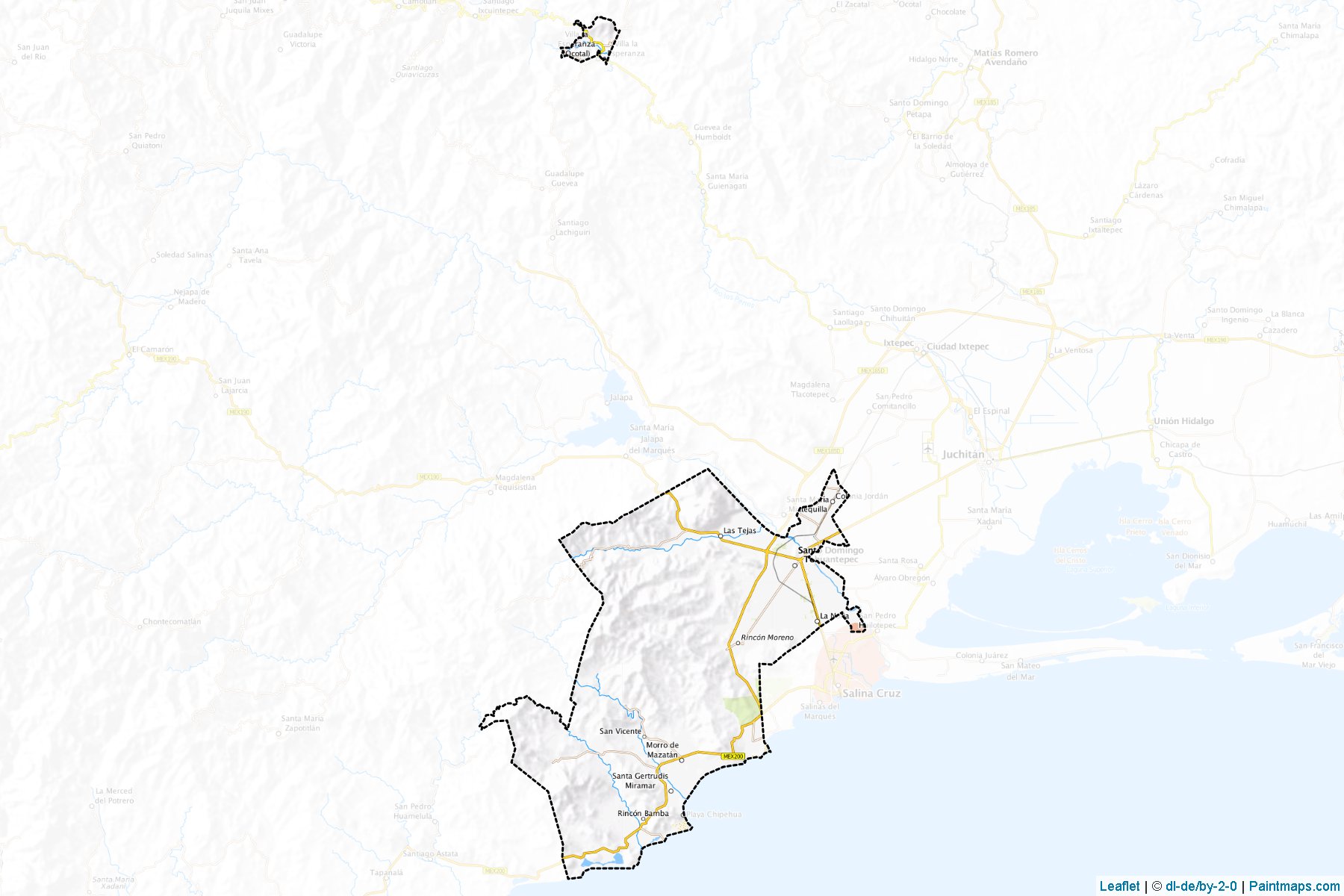 Muestras de recorte de mapas Santo Domingo Tehuantepec (Oaxaca)-1