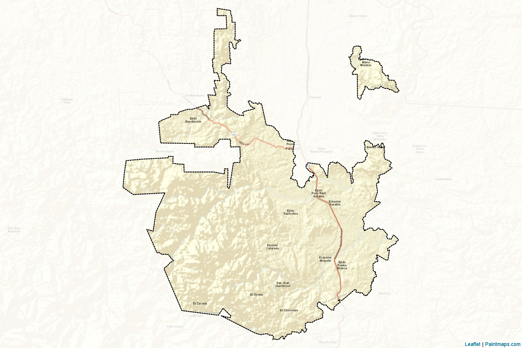 San Juan Guichicovi (Oaxaca) Map Cropping Samples-2