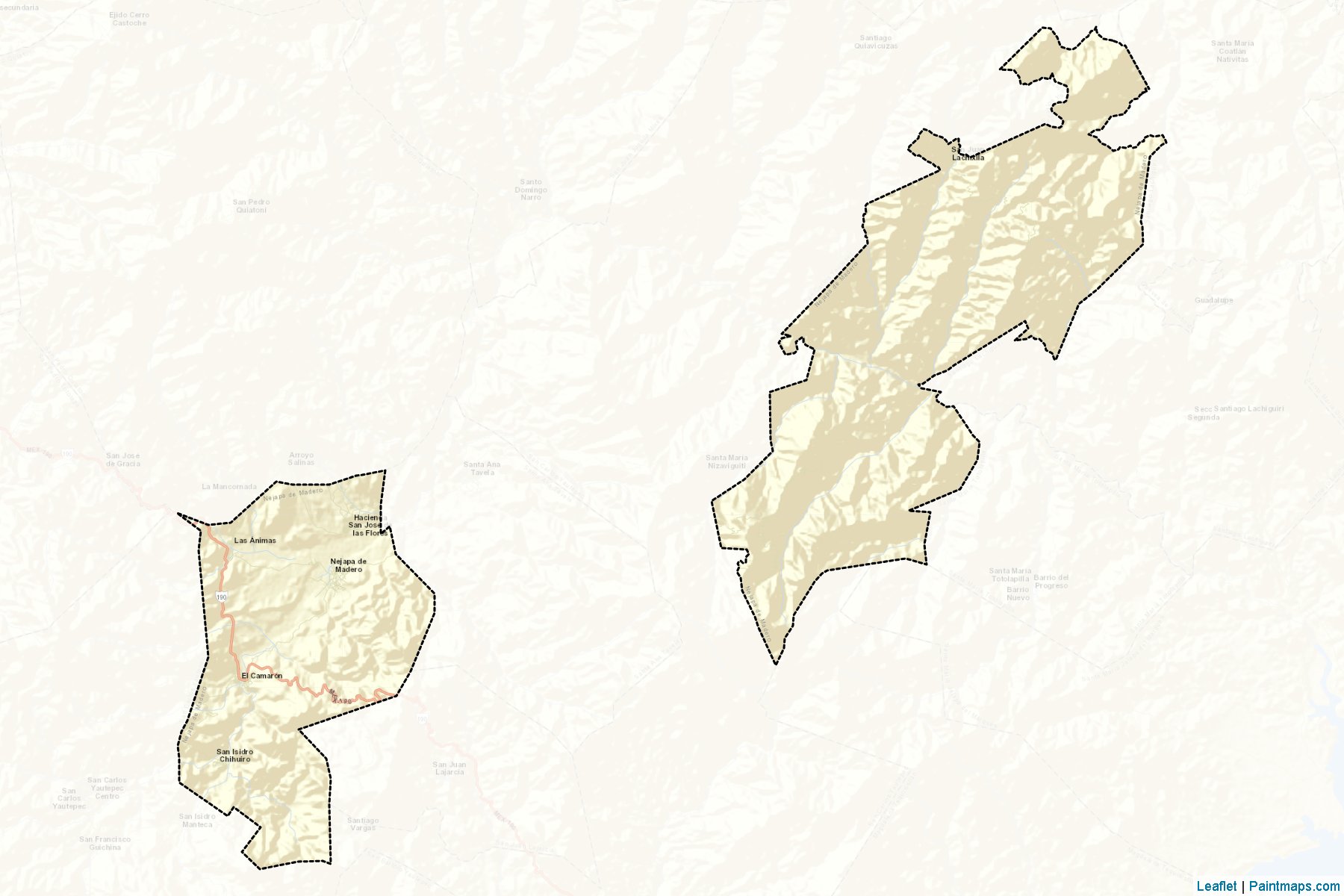 Muestras de recorte de mapas Nejapa de Madero (Oaxaca)-2