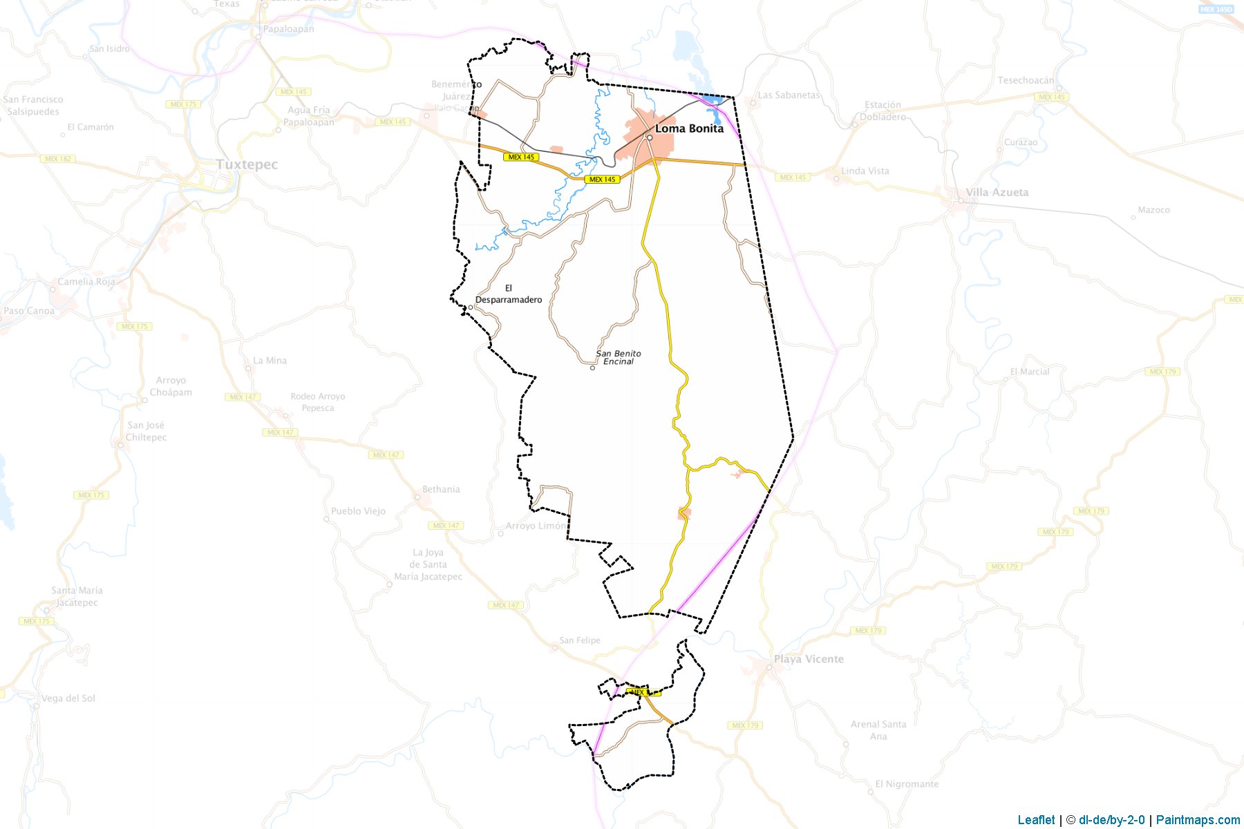 Muestras de recorte de mapas Loma Bonita (Oaxaca)-1