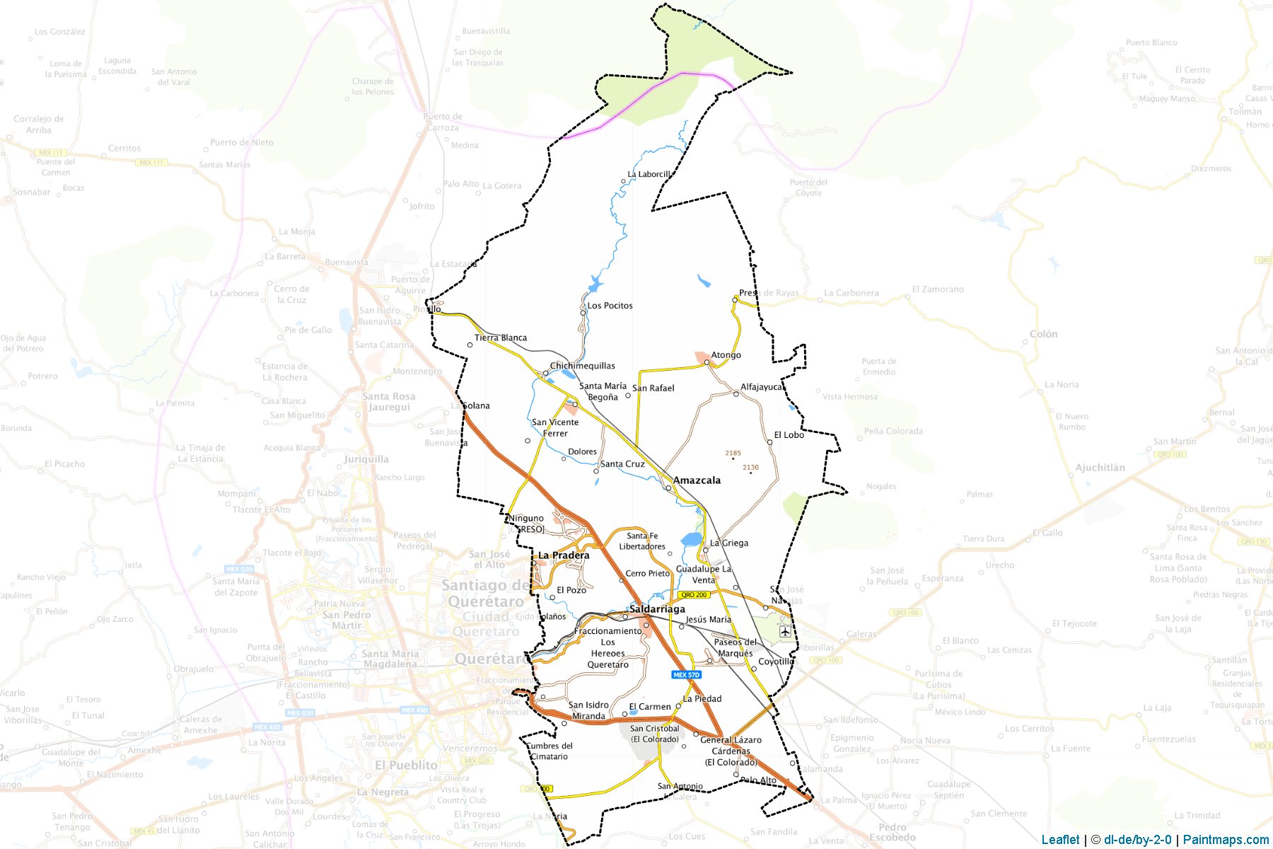 Muestras de recorte de mapas El Marqués (Querétaro)-1