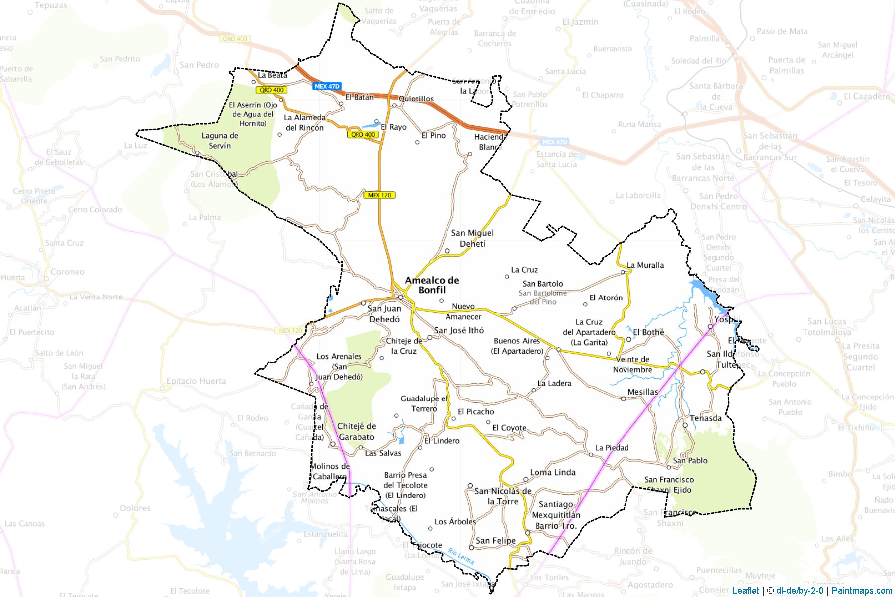 Muestras de recorte de mapas Amealco de Bonfil (Querétaro)-1