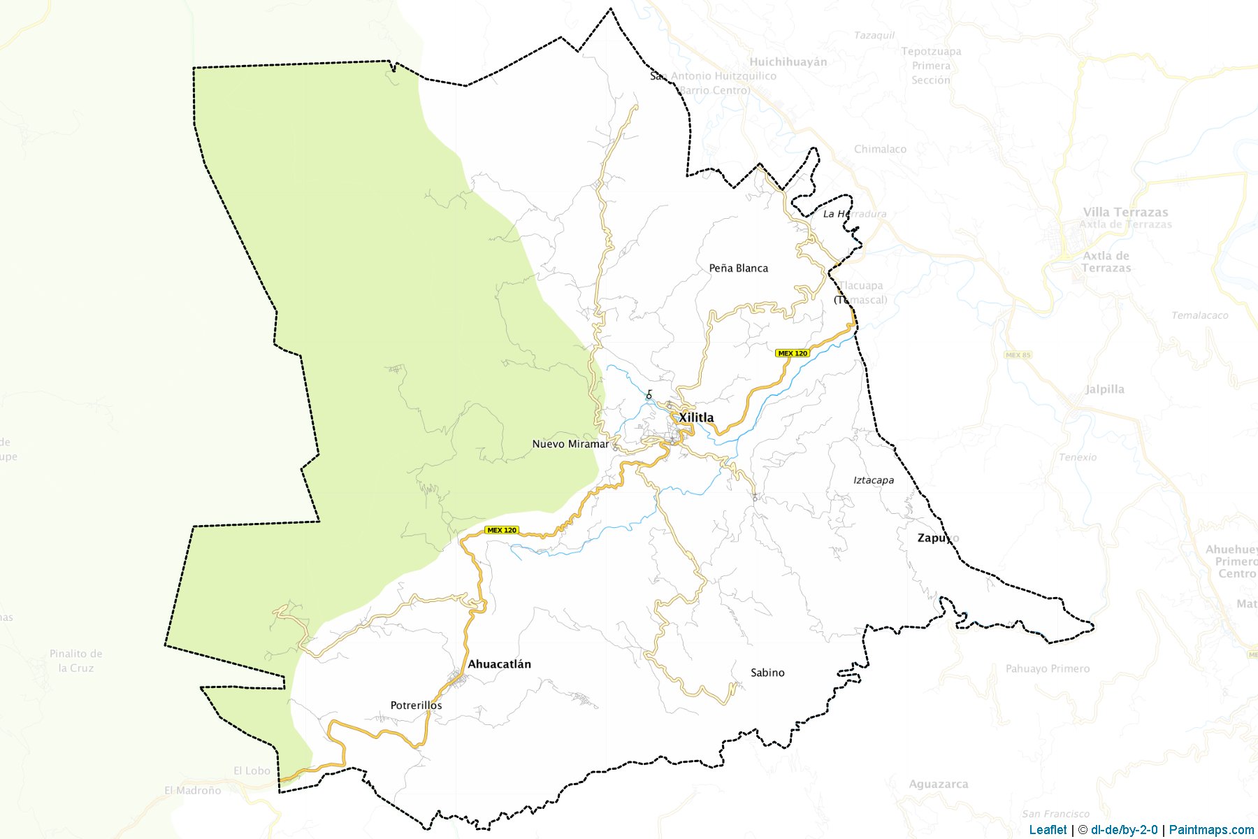 Muestras de recorte de mapas Xilitla (San Luis Potosí)-1