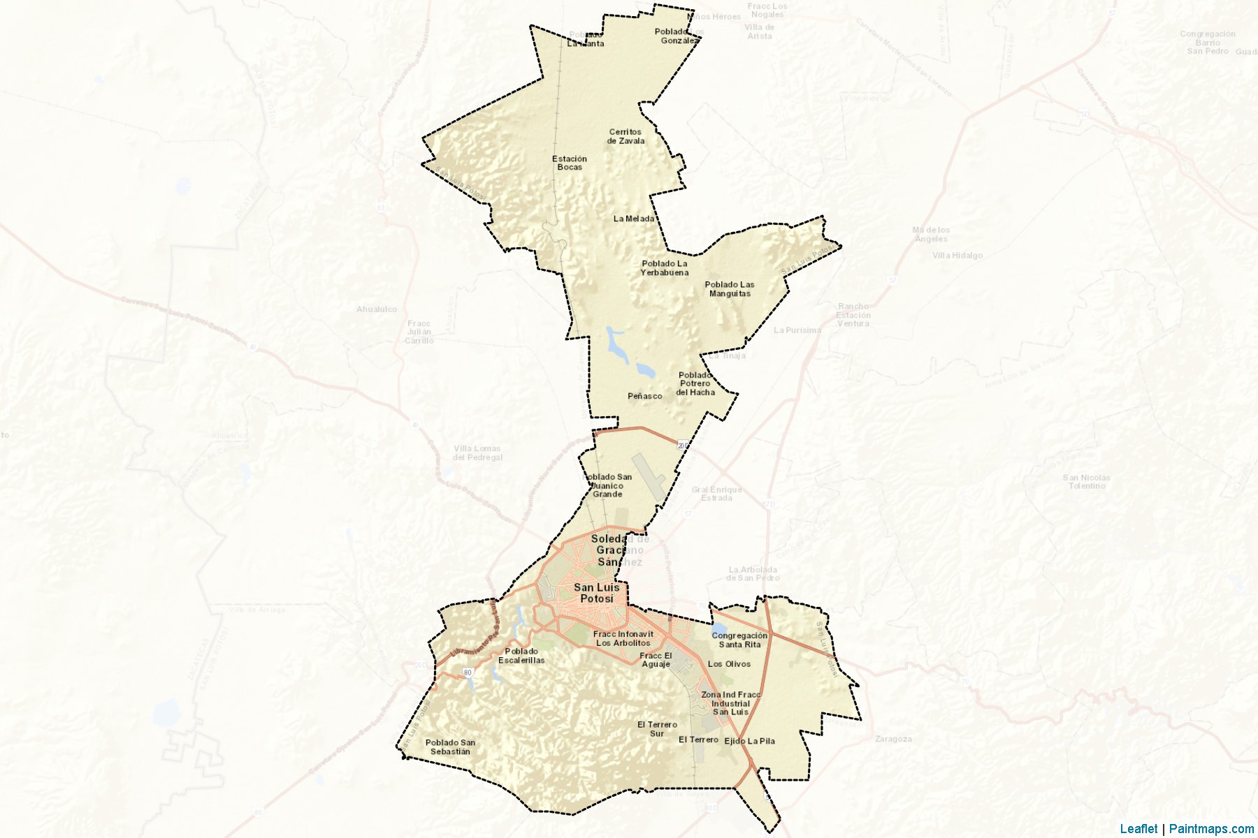 Muestras de recorte de mapas San Luis Potosí (San Luis Potosí)-2