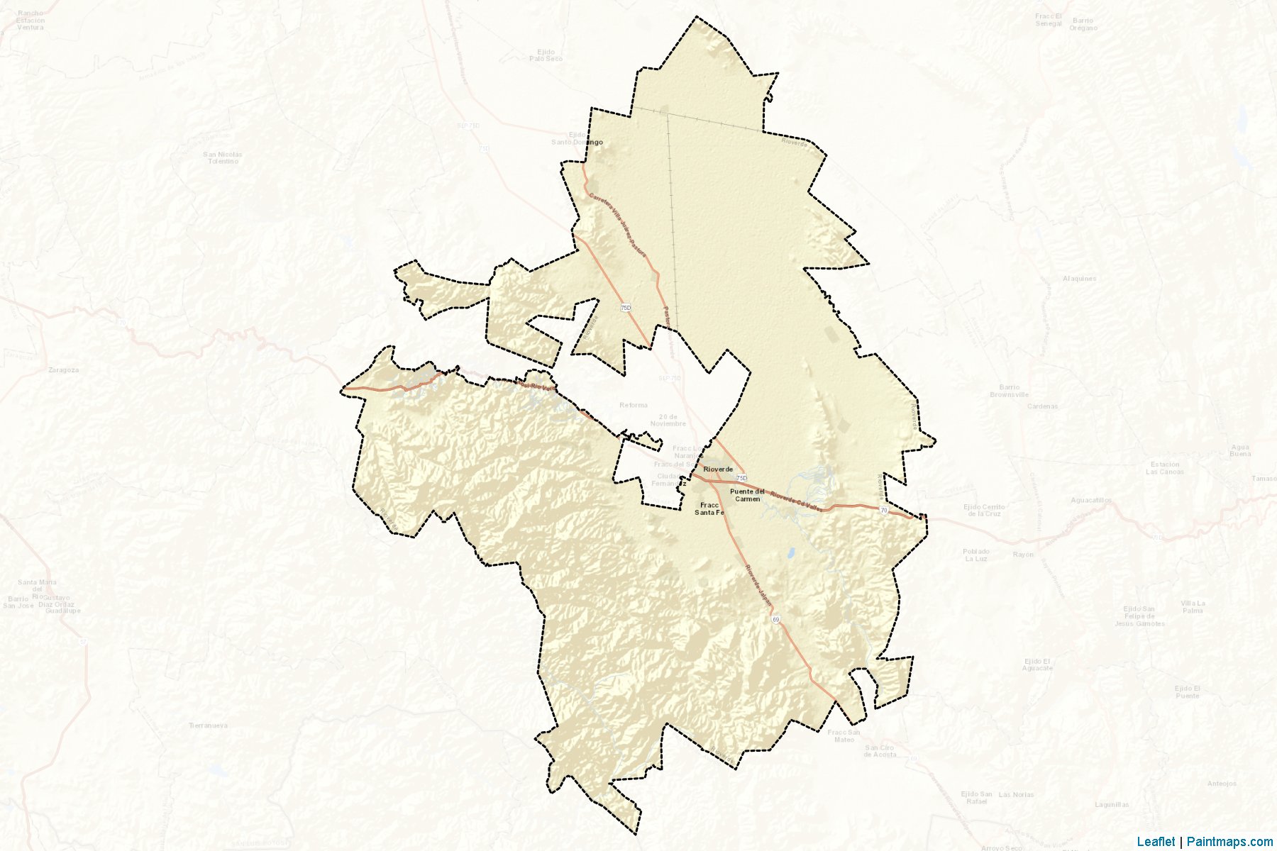 Rioverde (San Luis Potosí) Map Cropping Samples-2