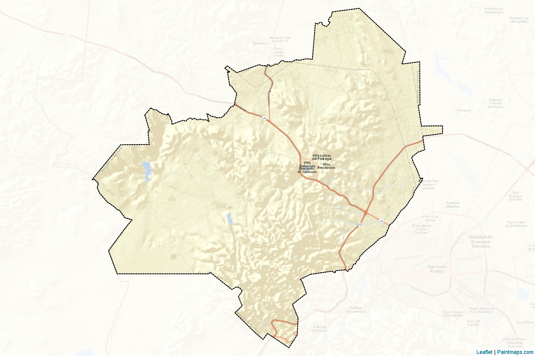 Muestras de recorte de mapas Mexquitic de Carmona (San Luis Potosí)-2