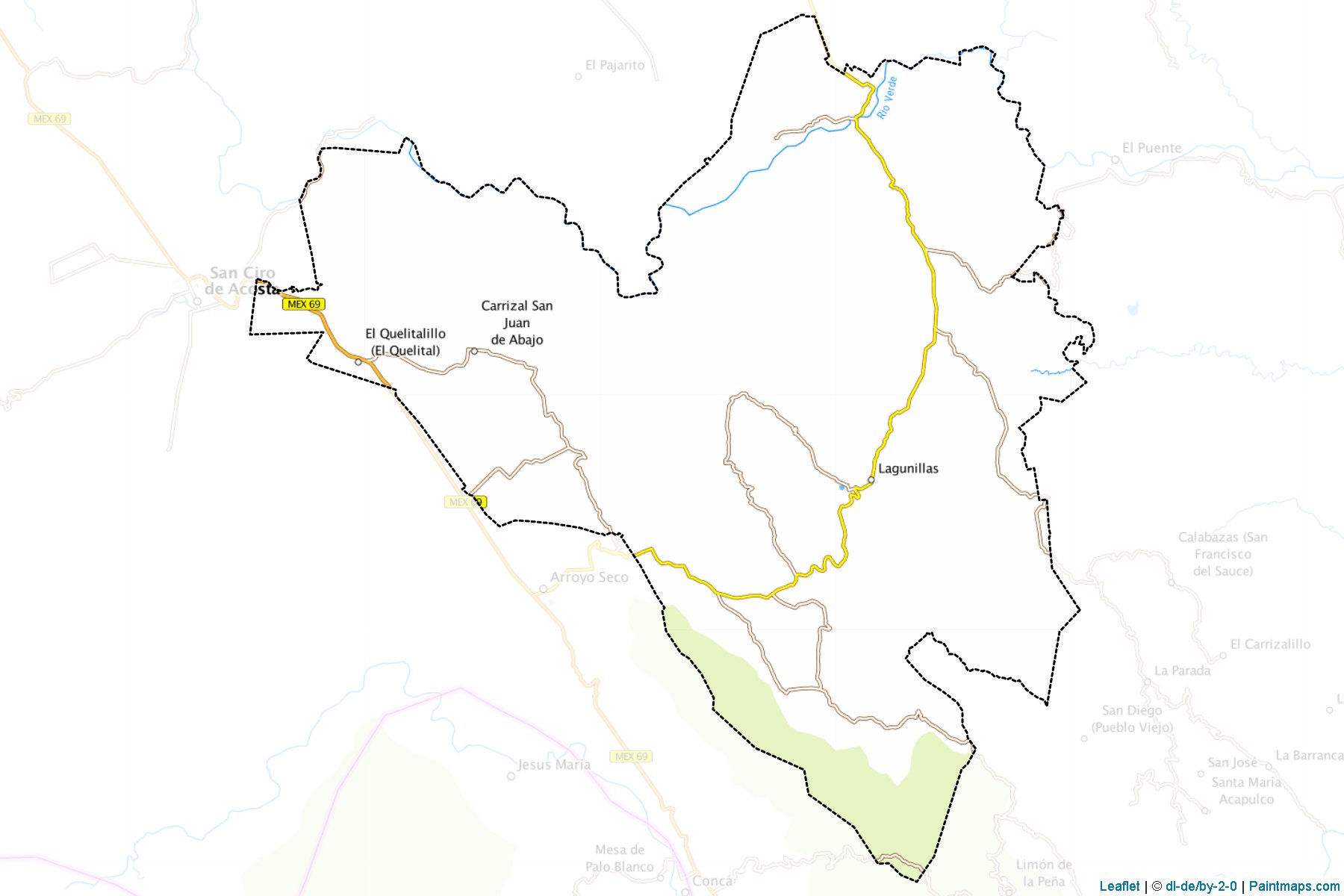 Muestras de recorte de mapas Lagunillas (San Luis Potosí)-1