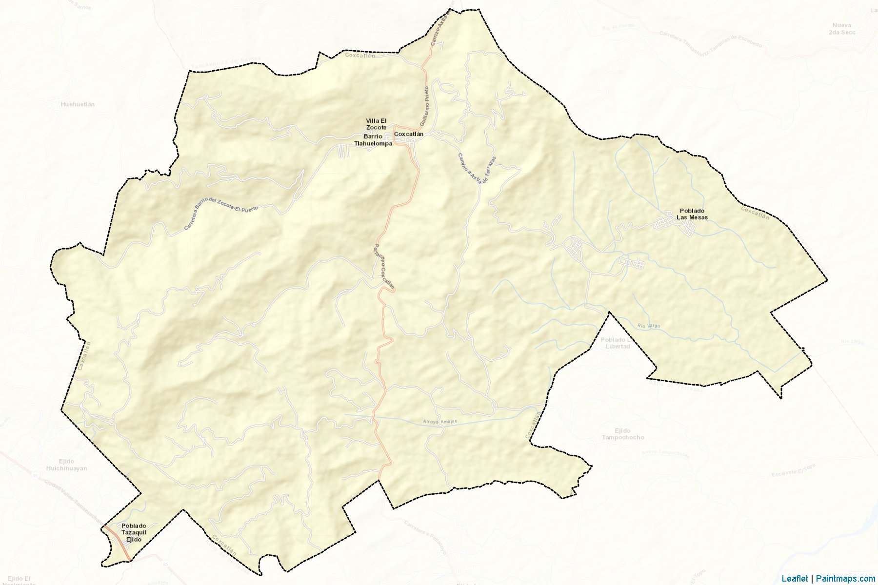 Muestras de recorte de mapas Coxcatlán (San Luis Potosí)-2