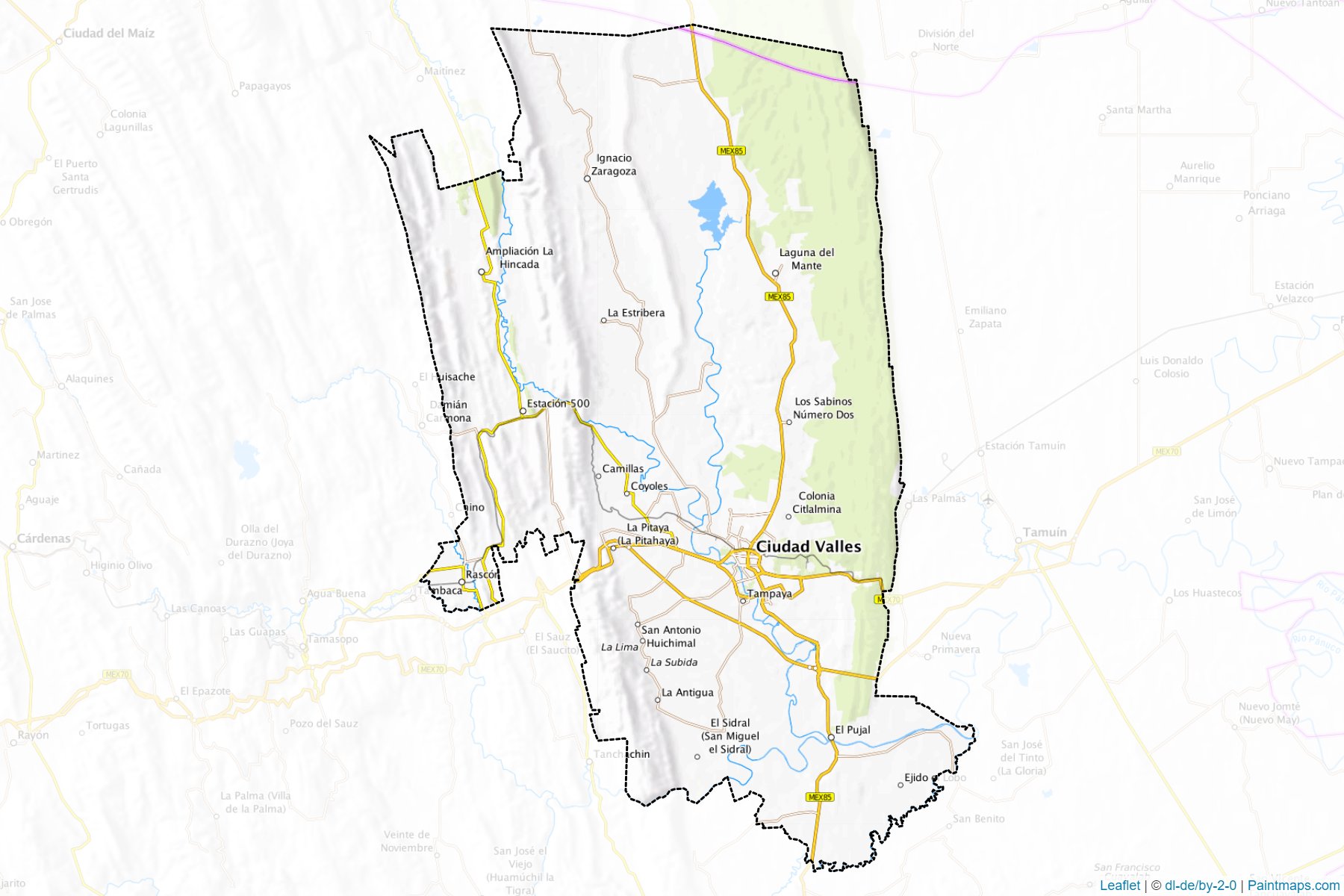 Muestras de recorte de mapas Ciudad Valles (San Luis Potosí)-1