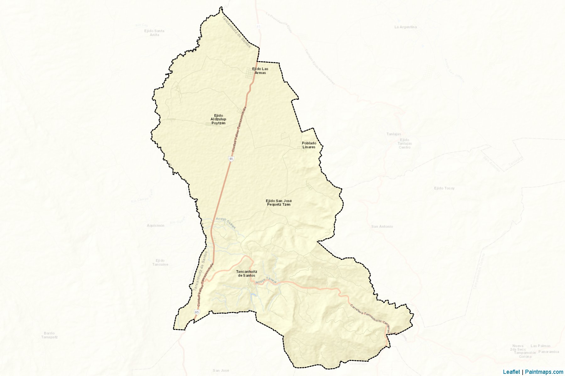 Muestras de recorte de mapas Tancanhuitz (San Luis Potosí)-2