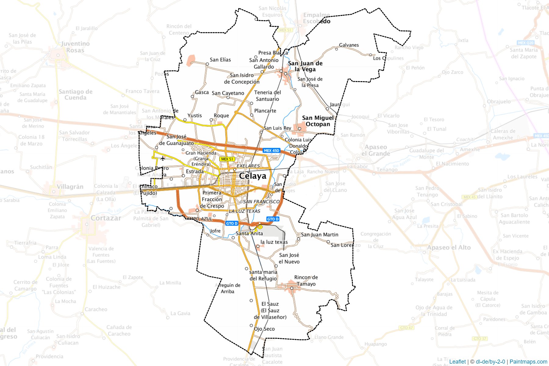 Celaya (Guanajuato) Map Cropping Samples-1