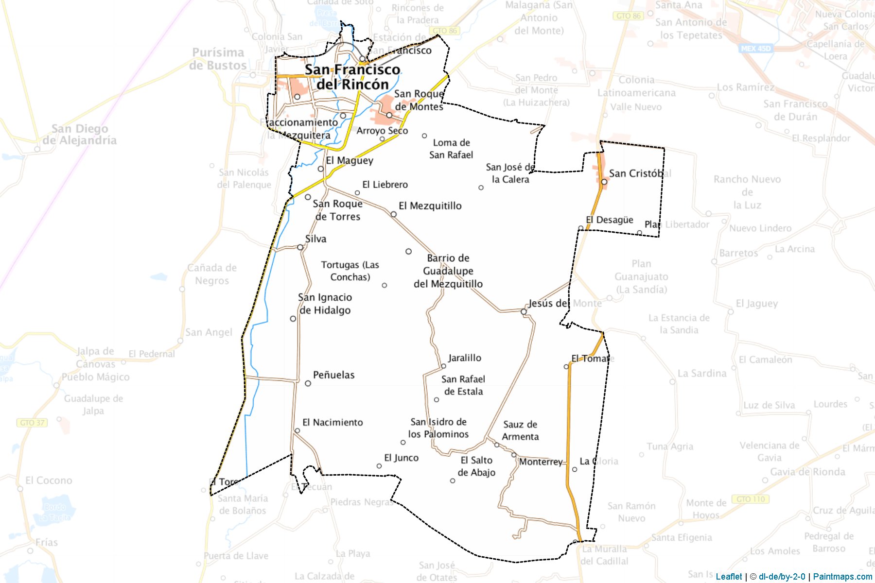 Muestras de recorte de mapas San Francisco del Rincón (Guanajuato)-1