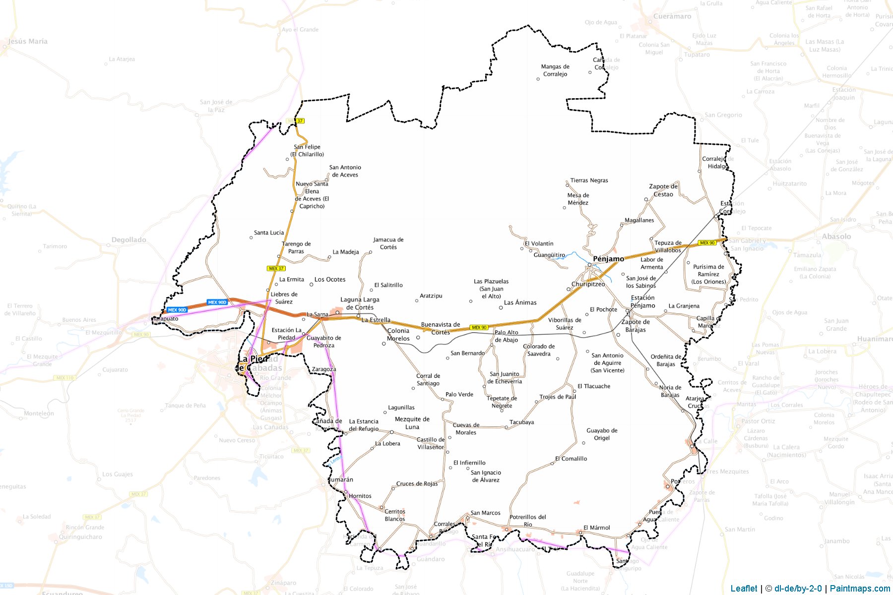 Muestras de recorte de mapas Pénjamo (Guanajuato)-1