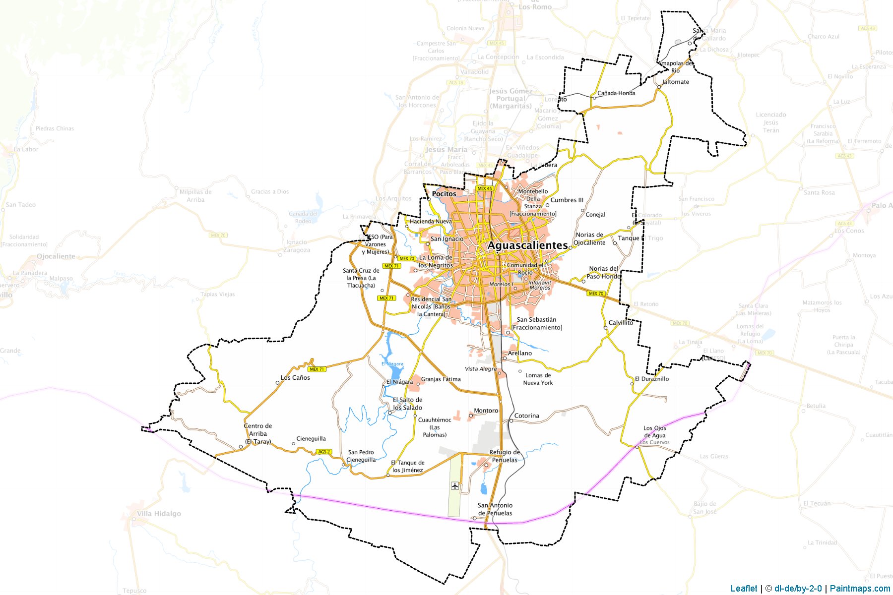 Muestras de recorte de mapas Aguascalientes (Aguascalientes)-1