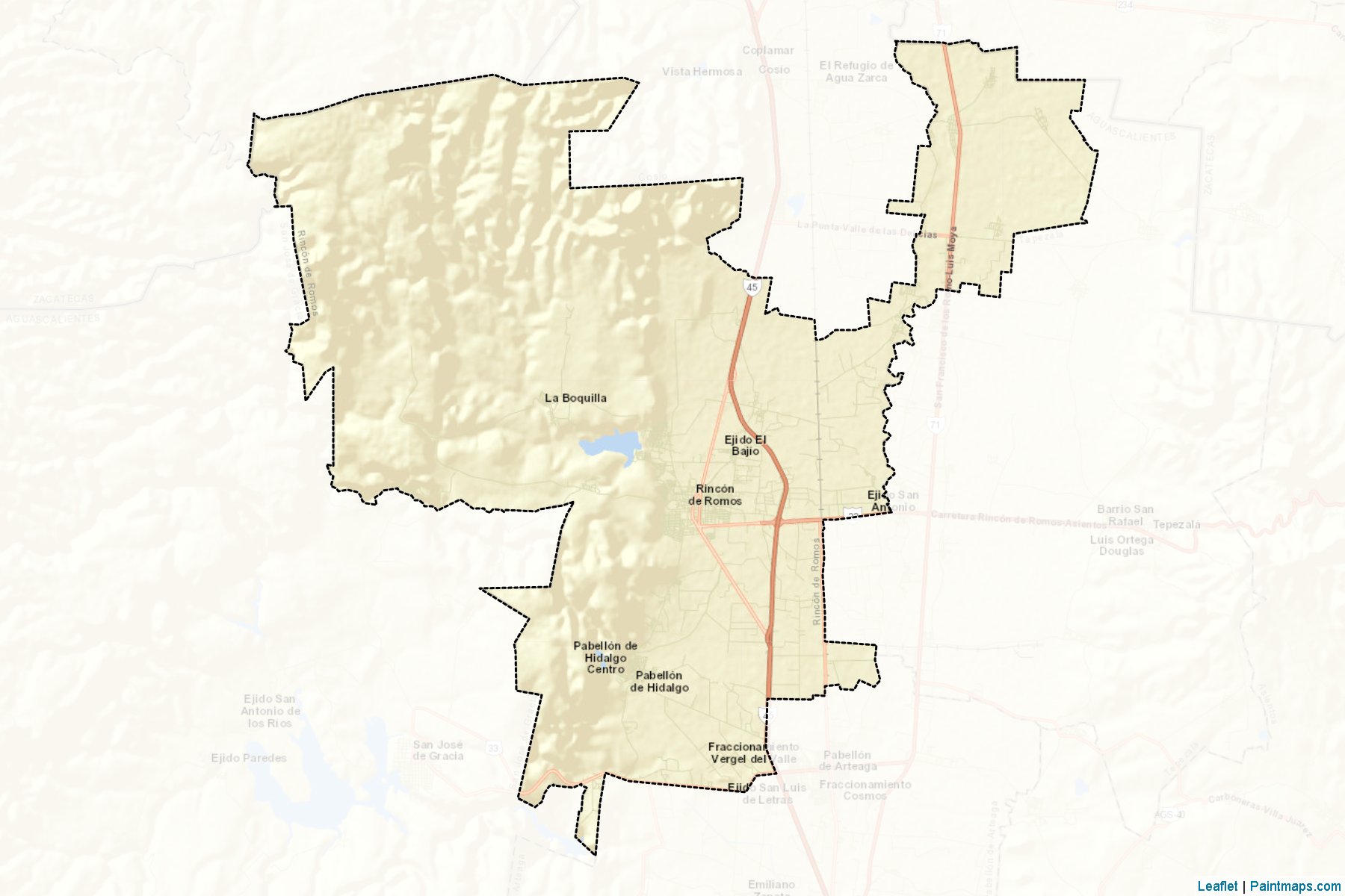 Muestras de recorte de mapas Rincón de Romos (Aguascalientes)-2