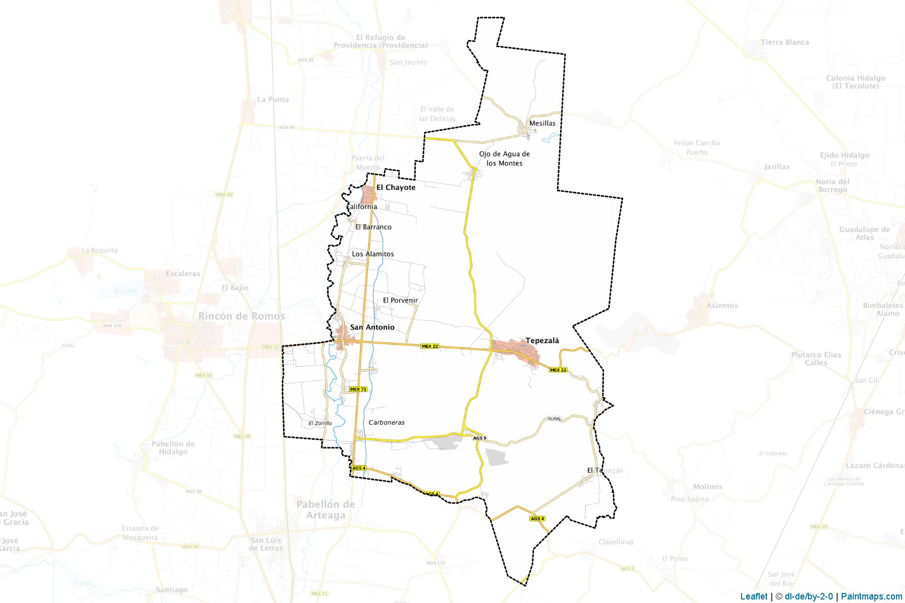 Muestras de recorte de mapas Tepezalá (Aguascalientes)-1