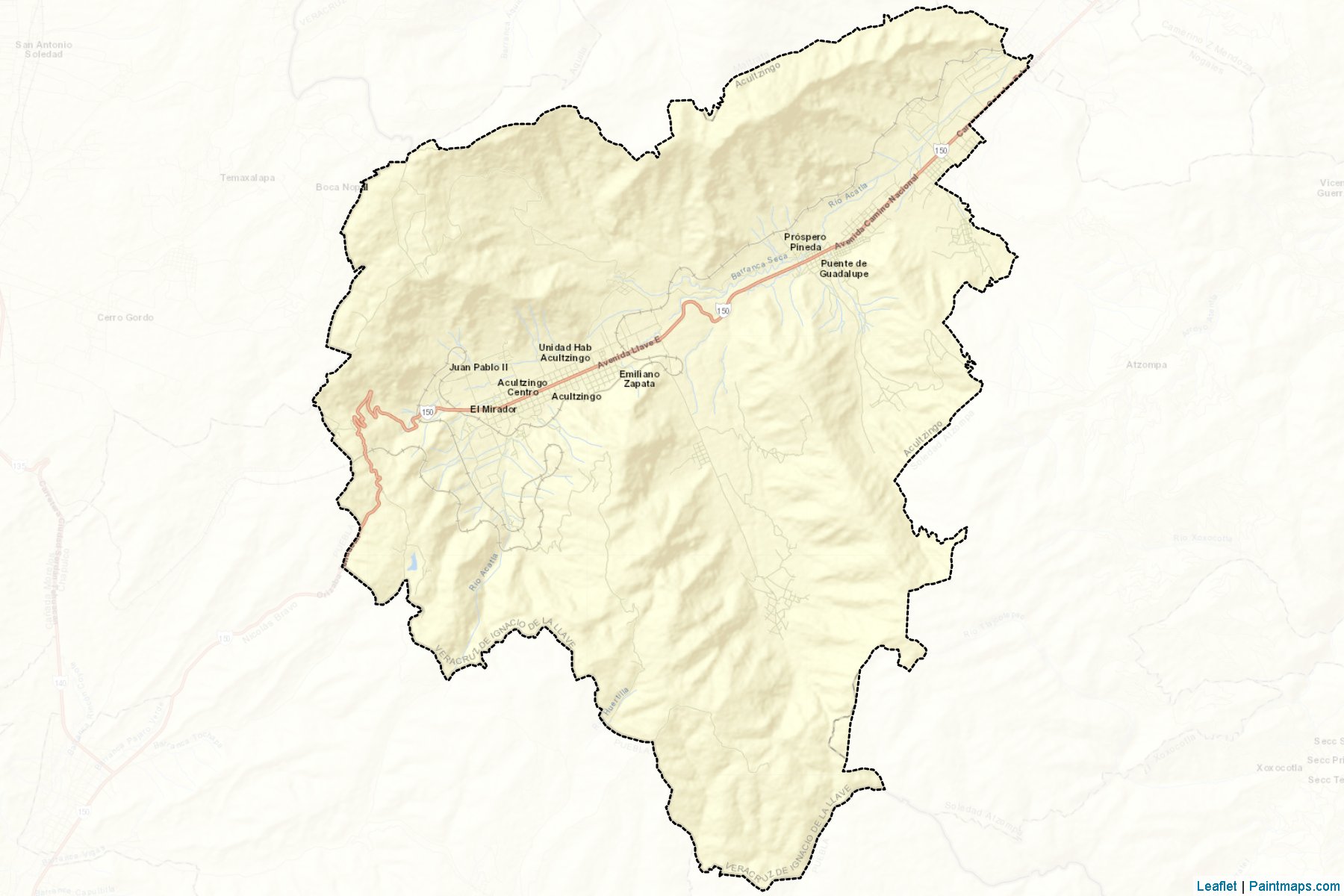 Muestras de recorte de mapas Acultzingo (Veracruz de Ignacio de la Llave)-2