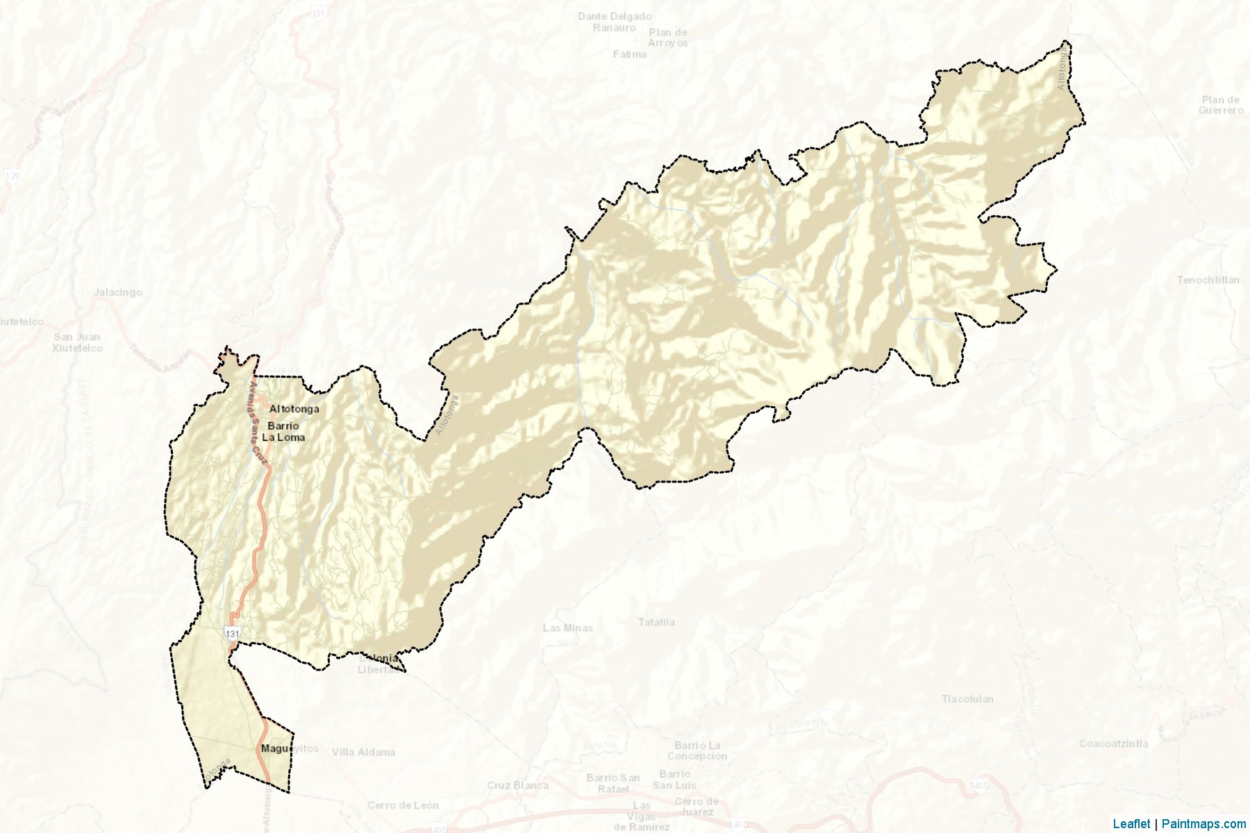 Muestras de recorte de mapas Altotonga (Veracruz de Ignacio de la Llave)-2