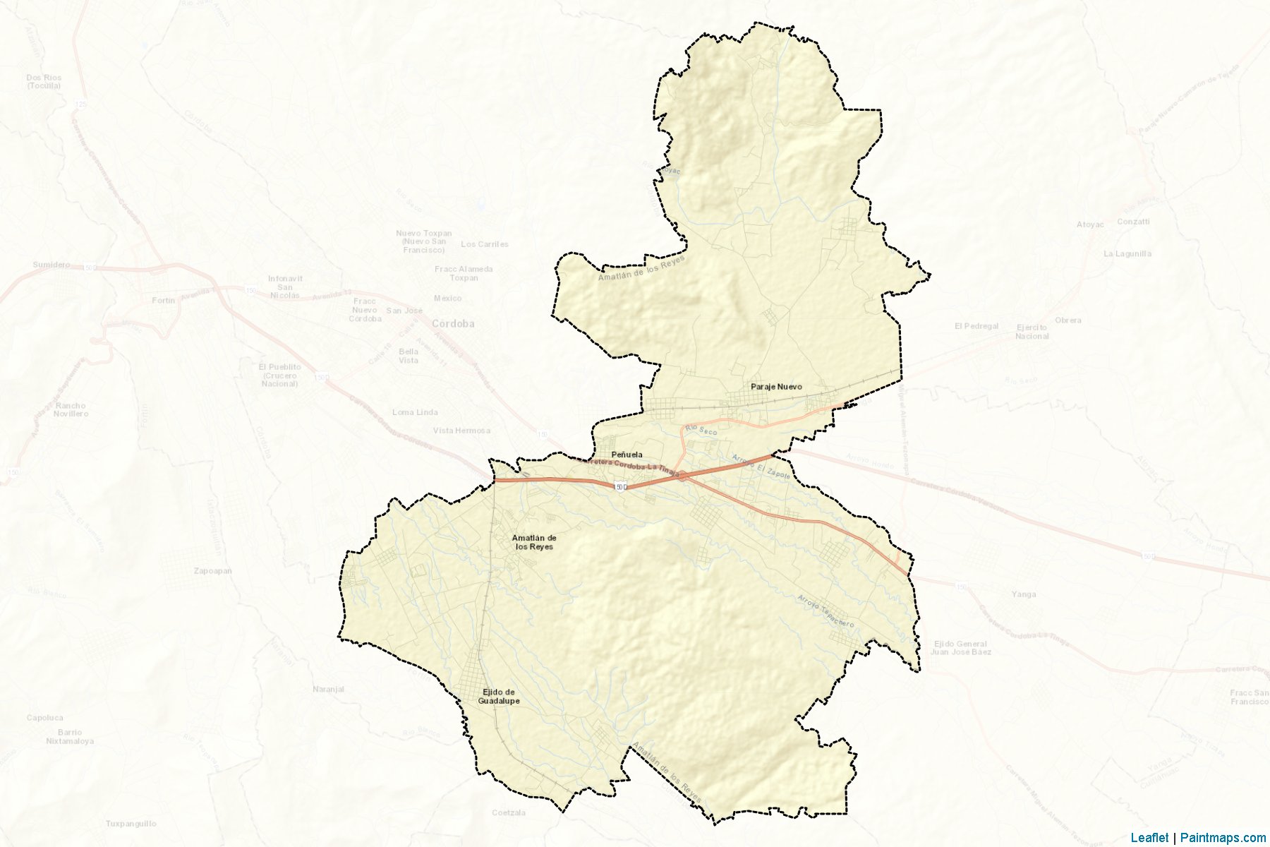 Muestras de recorte de mapas Amatlán de los Reyes (Veracruz de Ignacio de la Llave)-2