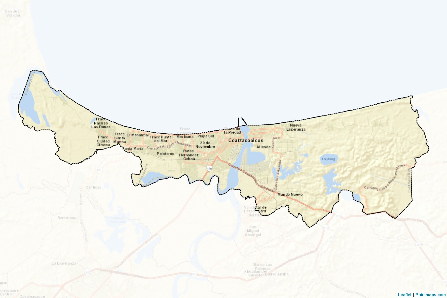 Coatzacoalcos (Veracruz de Ignacio de la Llave) Map Cropping Samples-2