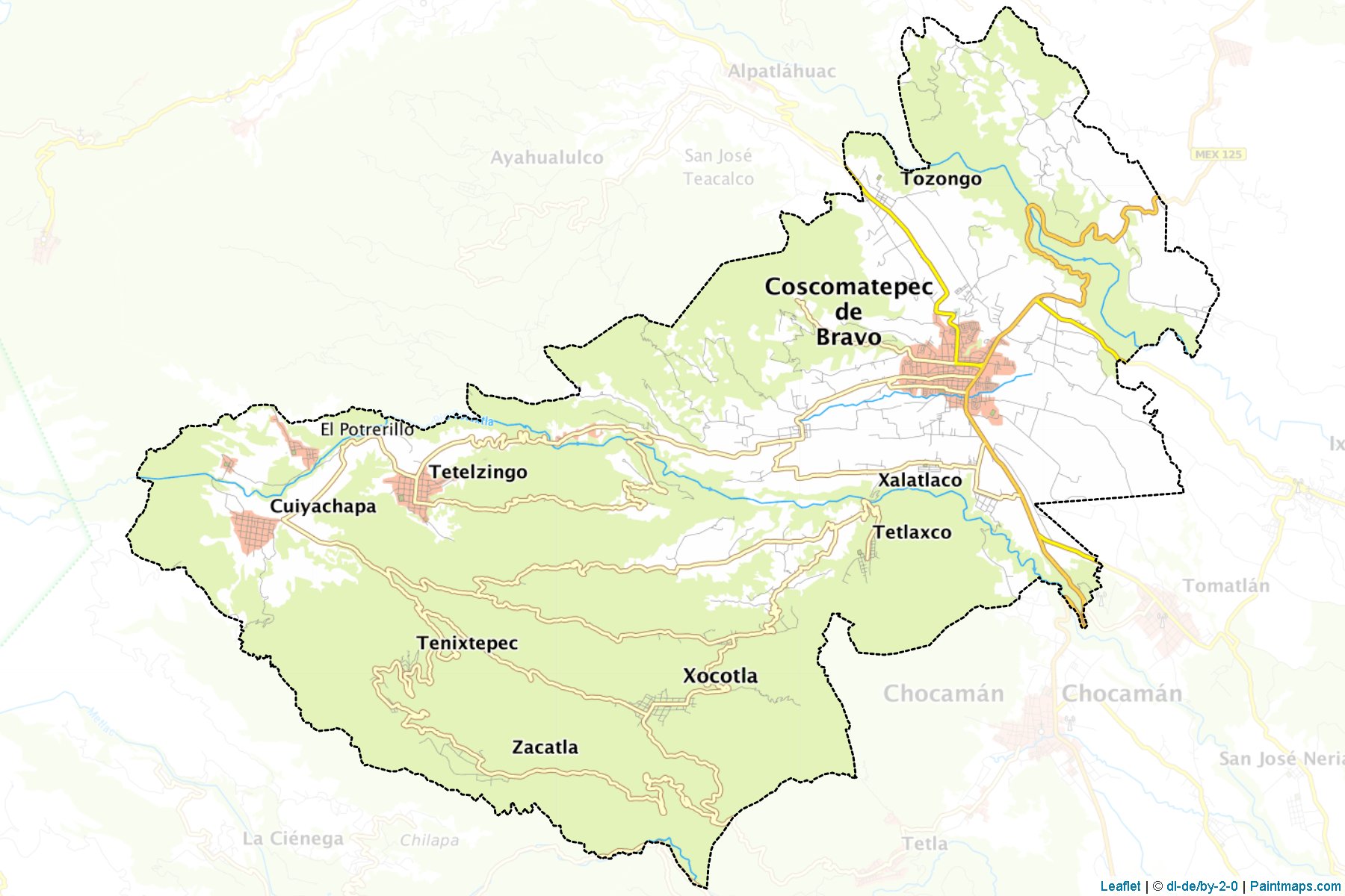 Muestras de recorte de mapas Coscomatepec (Veracruz de Ignacio de la Llave)-1