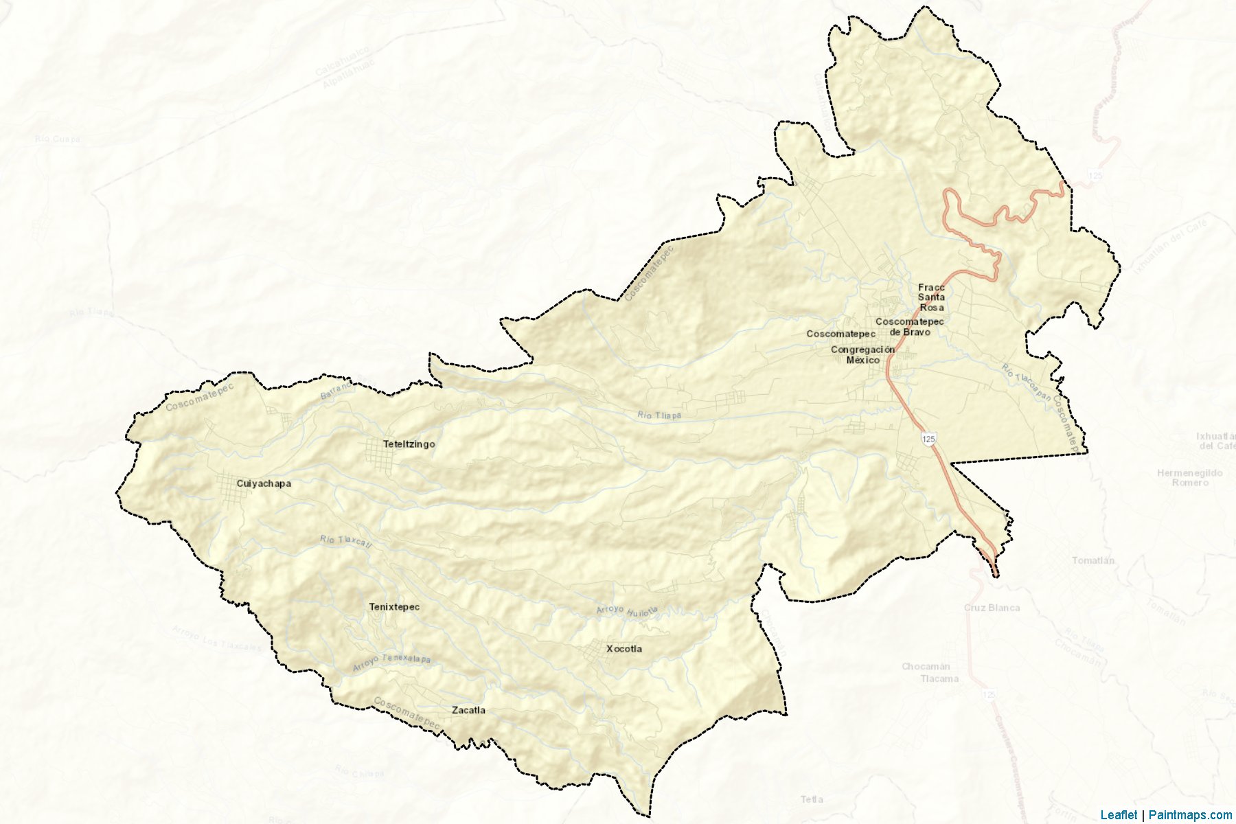 Muestras de recorte de mapas Coscomatepec (Veracruz de Ignacio de la Llave)-2