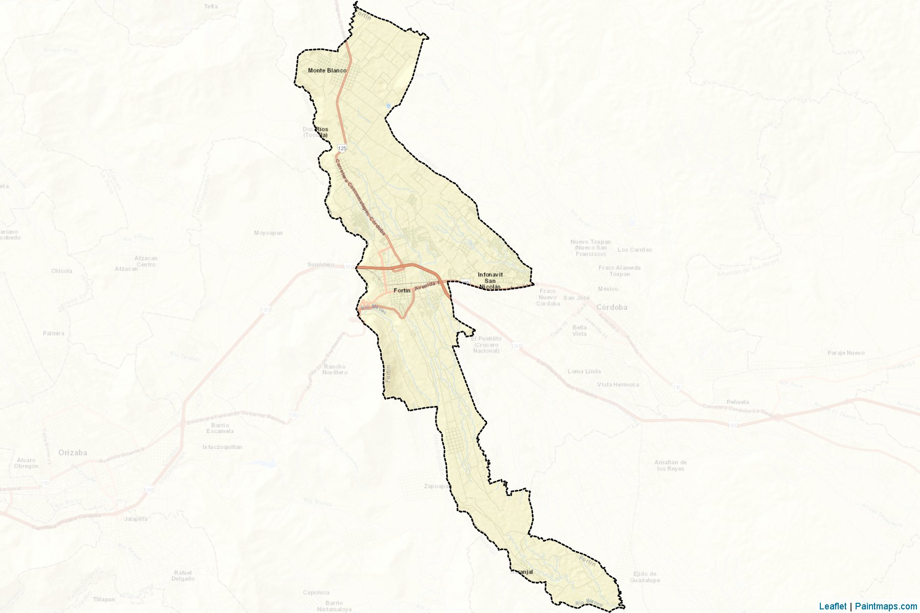 Muestras de recorte de mapas Fortín (Veracruz de Ignacio de la Llave)-2