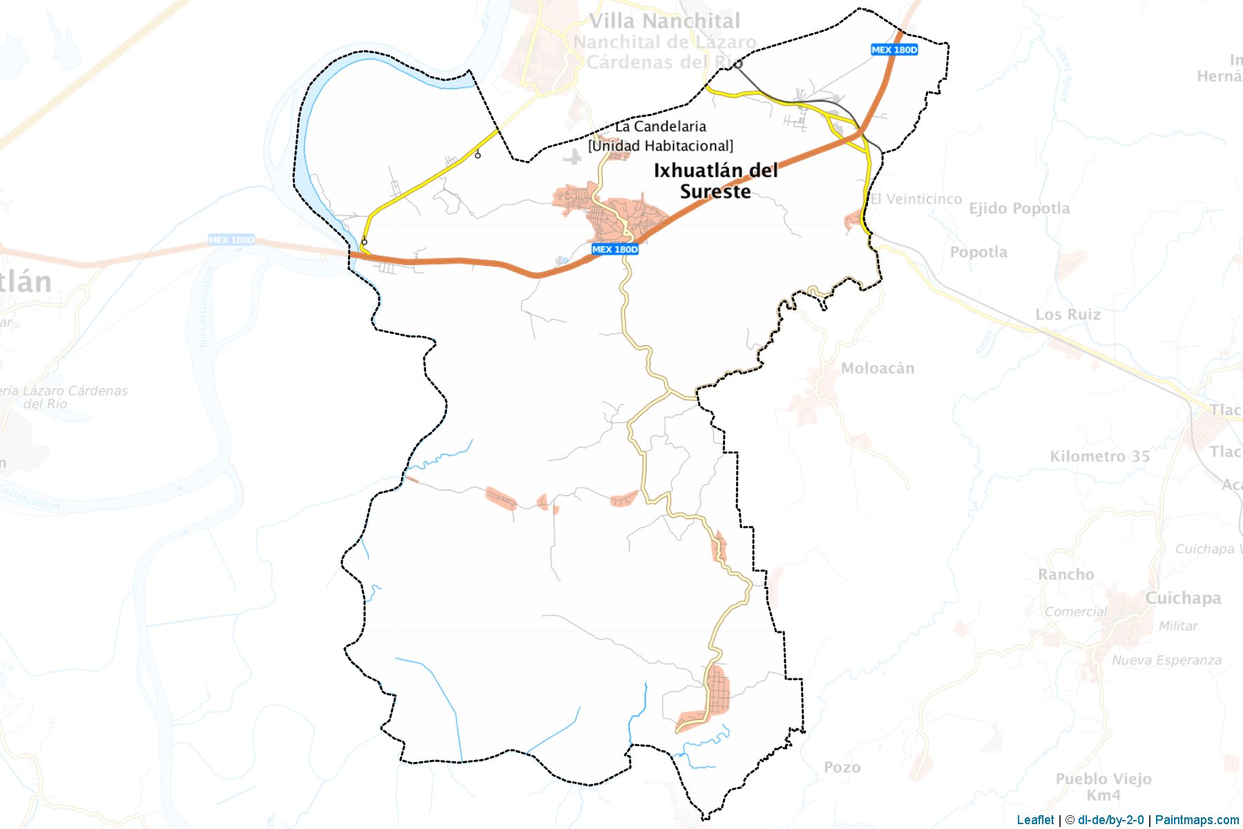 Muestras de recorte de mapas Ixhuatlán del Sureste (Veracruz de Ignacio de la Llave)-1