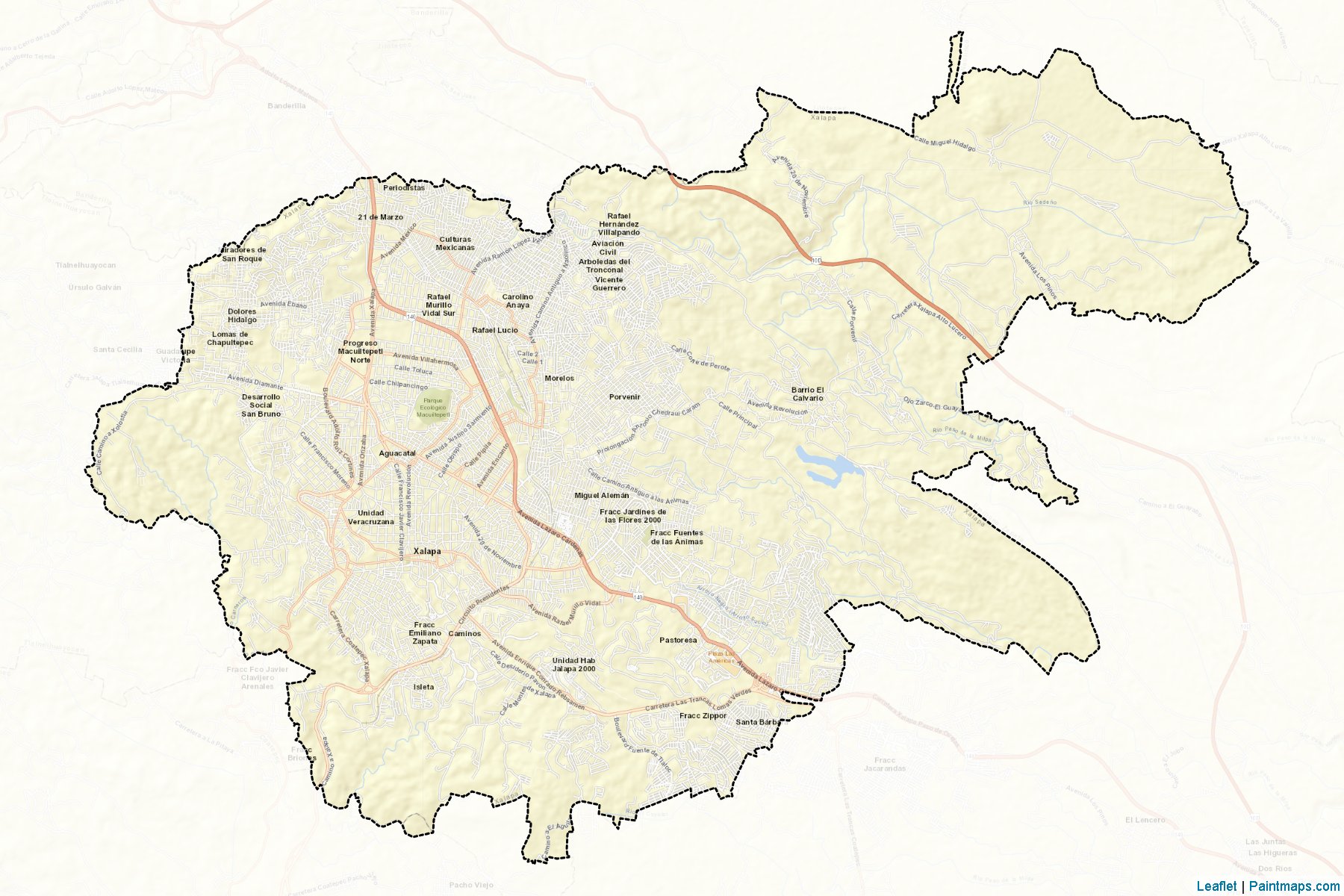 Muestras de recorte de mapas Xalapa (Veracruz de Ignacio de la Llave)-2