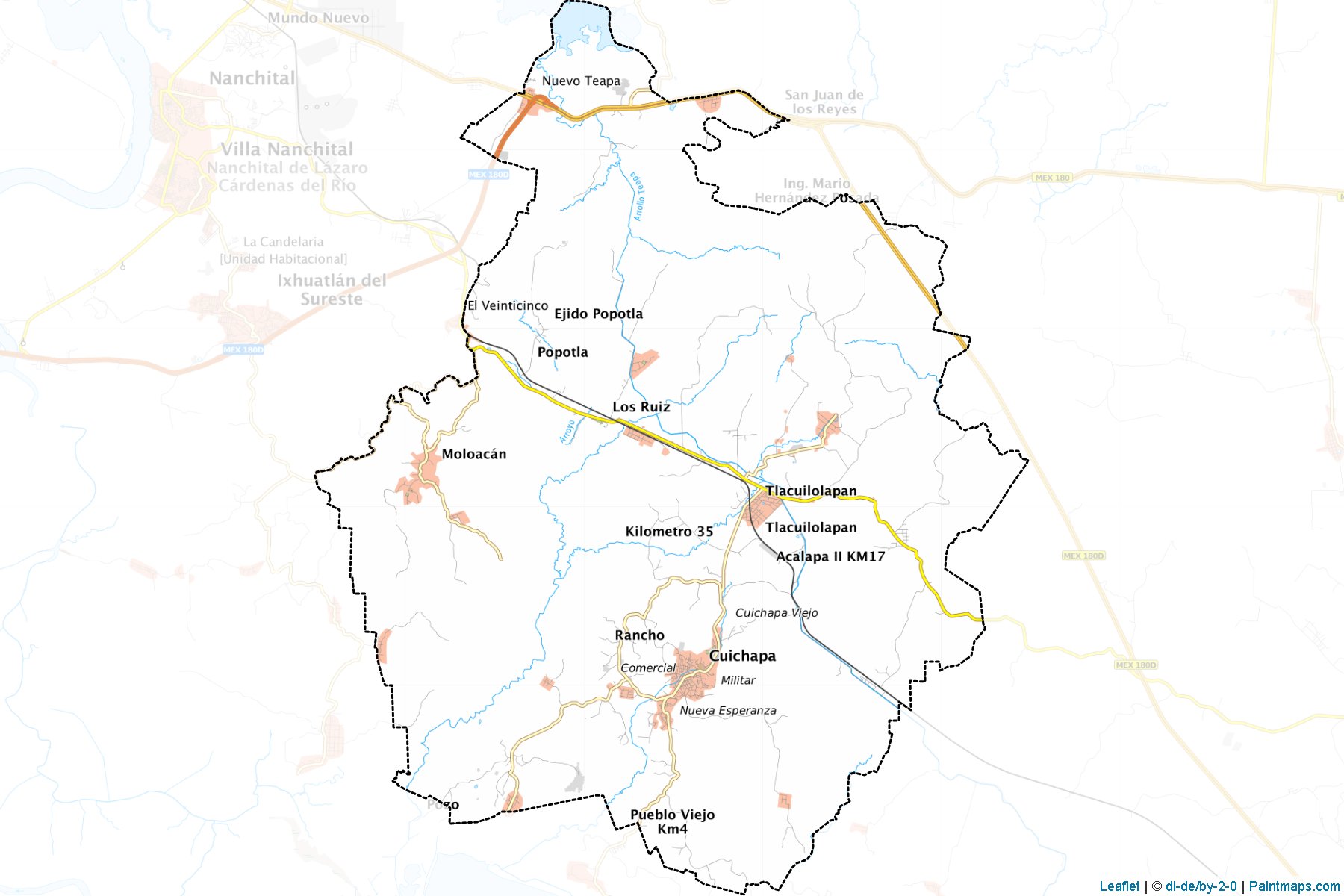 Muestras de recorte de mapas Moloacán (Veracruz de Ignacio de la Llave)-1