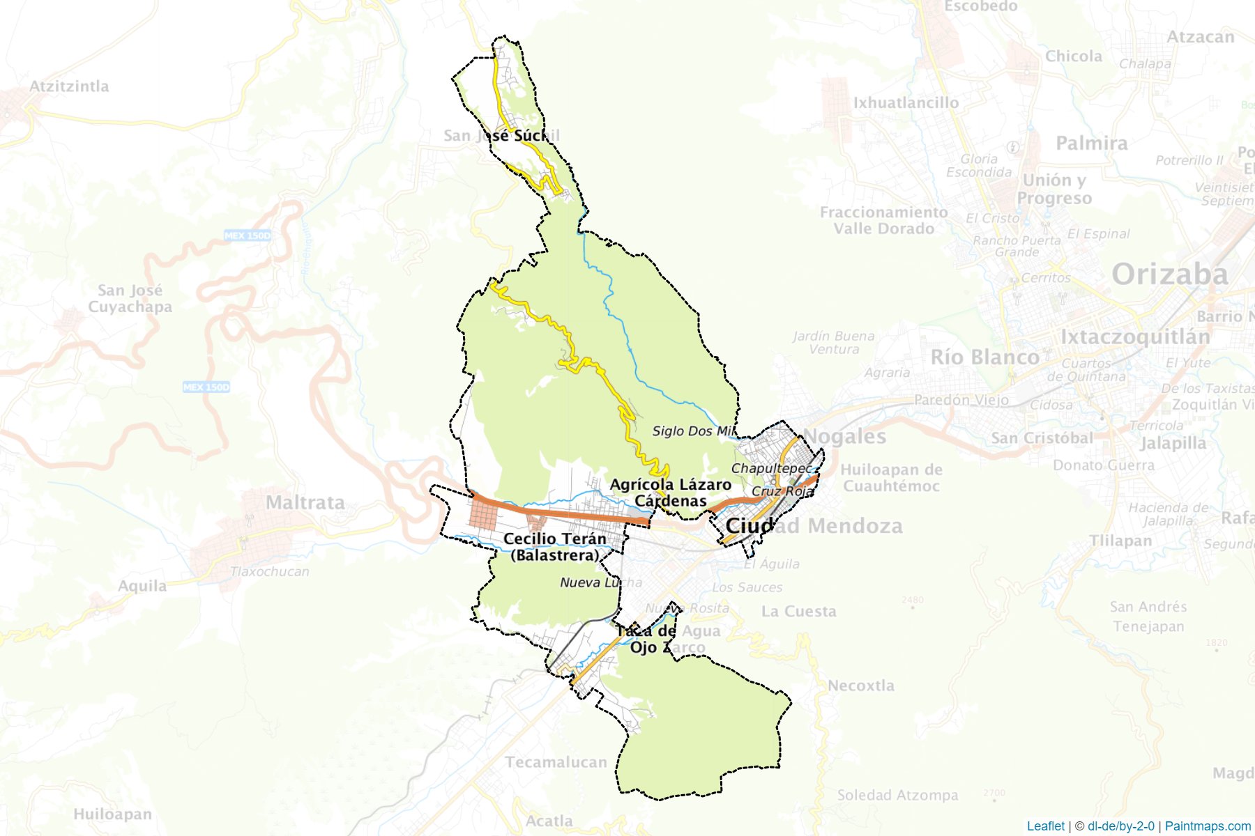 Muestras de recorte de mapas Nogales (Veracruz de Ignacio de la Llave)-1