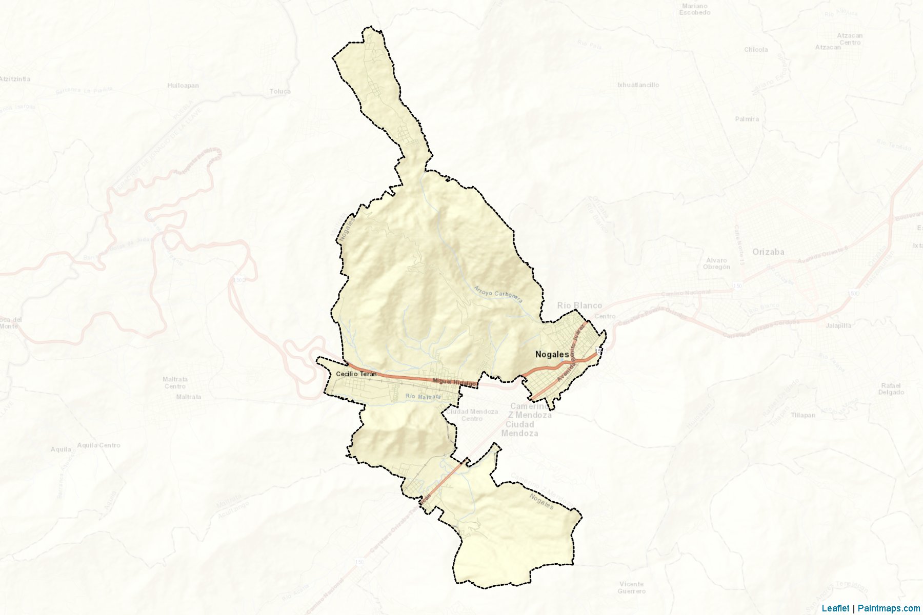 Muestras de recorte de mapas Nogales (Veracruz de Ignacio de la Llave)-2