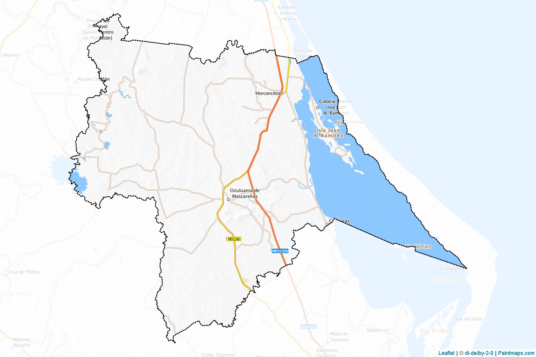 Muestras de recorte de mapas Ozuluama de Mascareñas (Veracruz de Ignacio de la Llave)-1