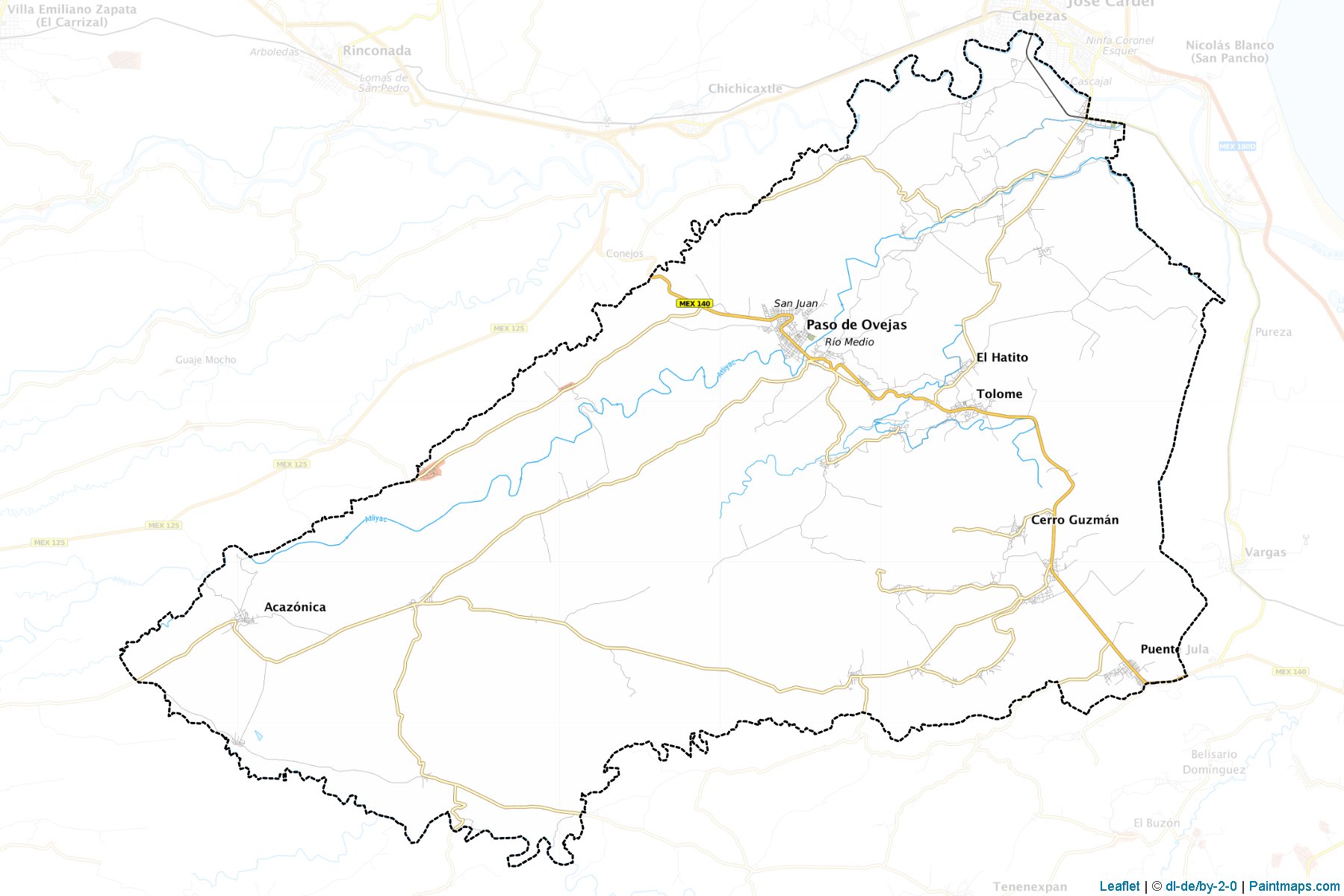 Paso de Ovejas (Veracruz de Ignacio de la Llave) Map Cropping Samples-1