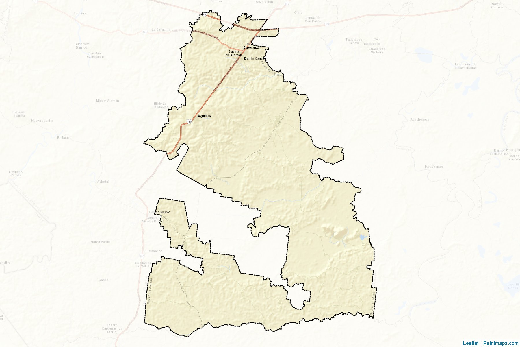 Muestras de recorte de mapas Sayula de Alemán (Veracruz de Ignacio de la Llave)-2