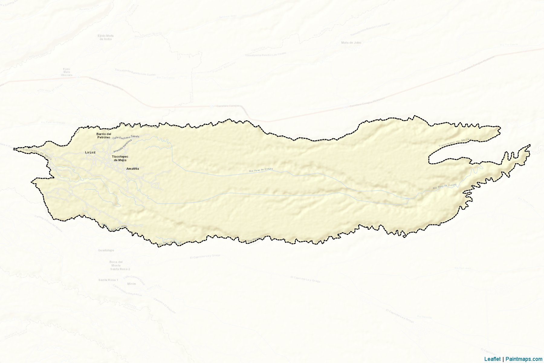 Tlacotepec de Mejía (Veracruz de Ignacio de la Llave) Map Cropping Samples-2