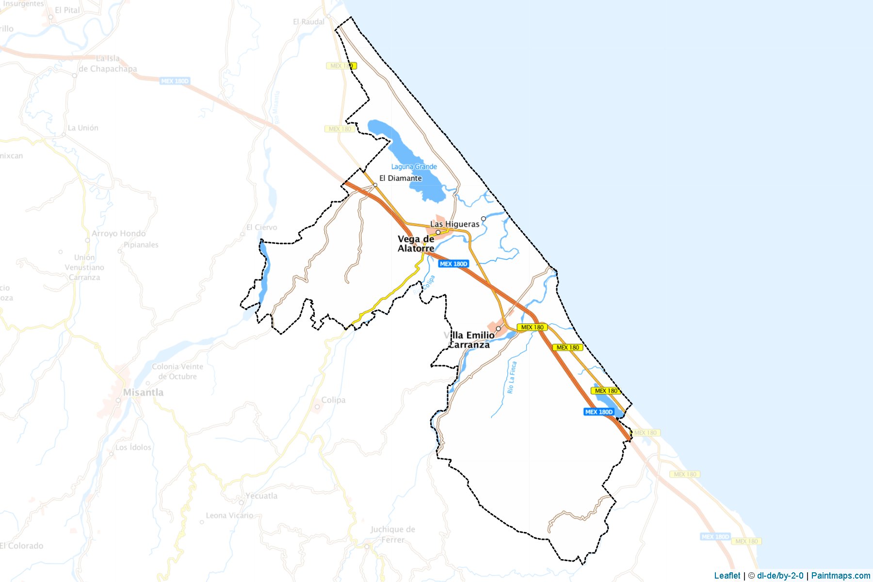 Muestras de recorte de mapas Vega de Alatorre (Veracruz de Ignacio de la Llave)-1