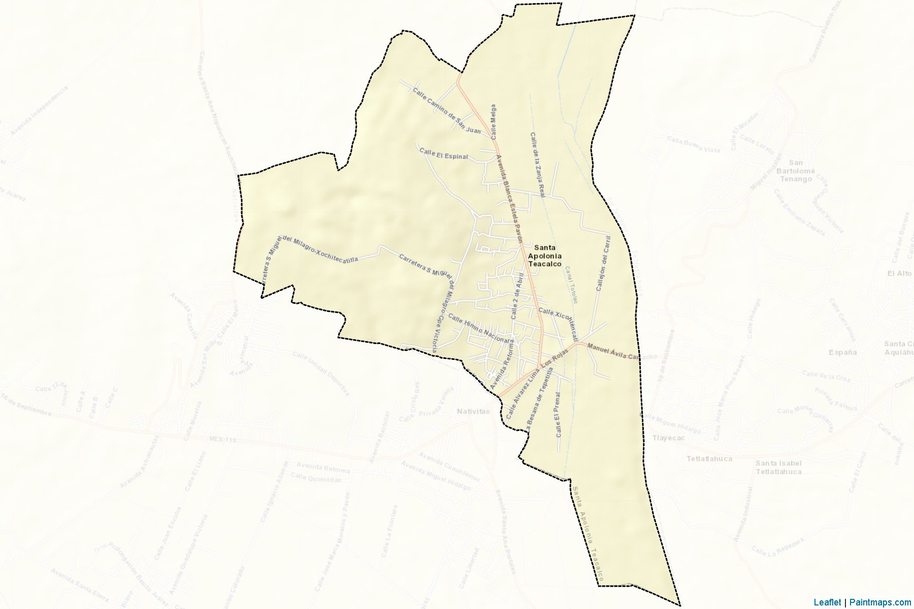 Santa Apolonia Teacalco (Tlaxcala) Map Cropping Samples-2