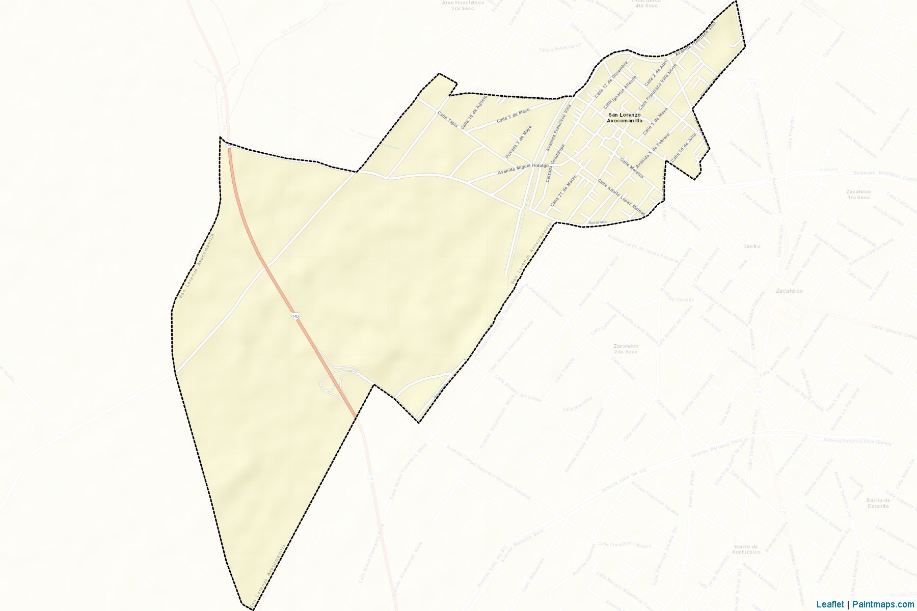 Muestras de recorte de mapas San Lorenzo Axocomanitla (Tlaxcala)-2