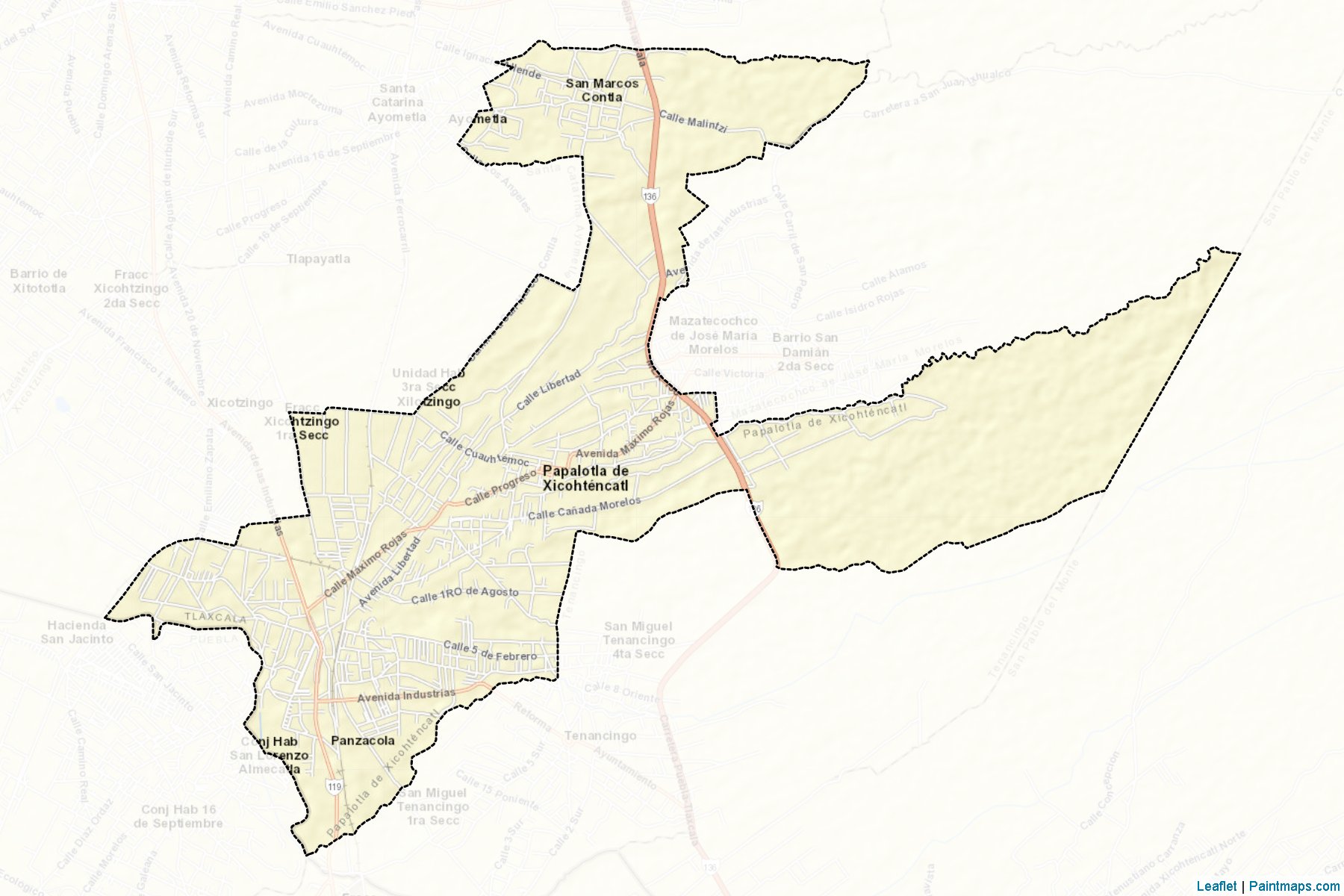 Muestras de recorte de mapas Papalotla de Xicohténcatl (Tlaxcala)-2